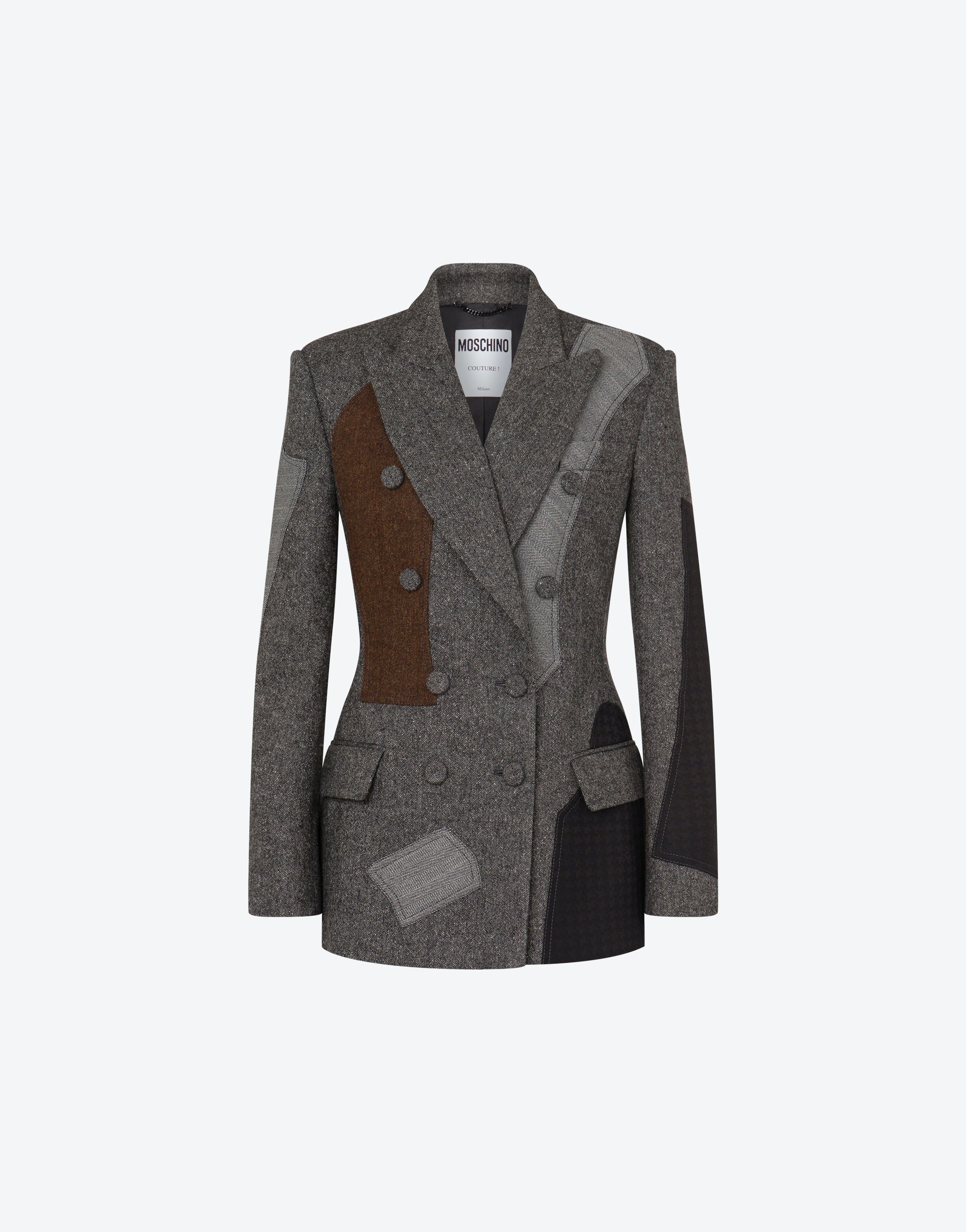 PATCHWORK WOOL BLEND JACKET - 1