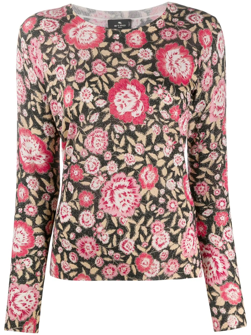 floral-print knitted top - 1