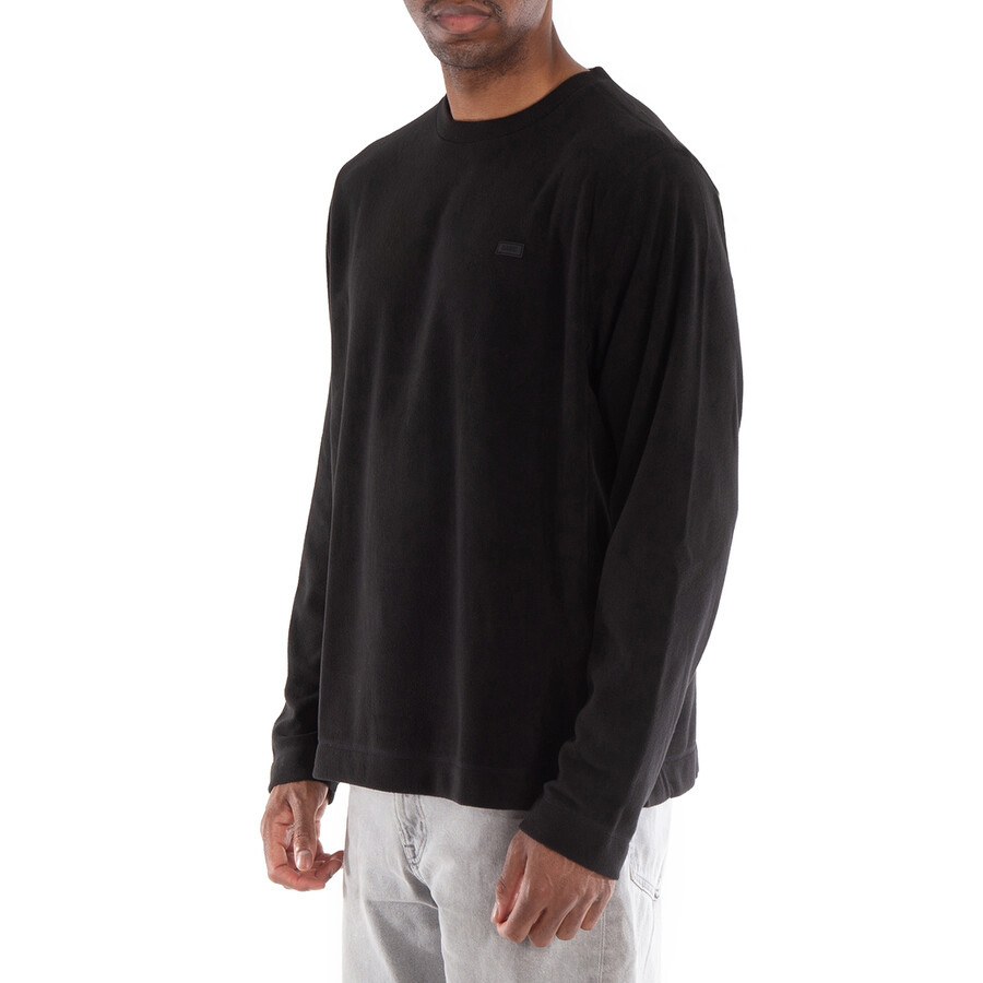 Rains Men's Black Addis Fleece Crewneck Sweatshirt - 4
