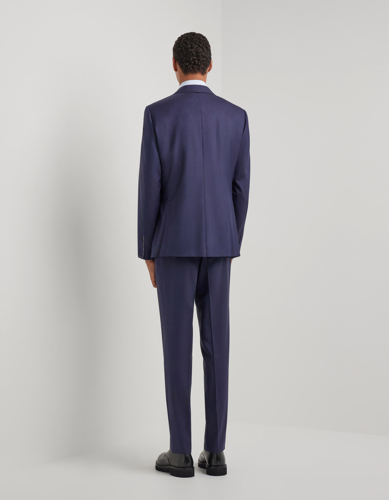 LIGHT BLUE DENIM-EFFECT WOOL REGULAR-FIT SUIT 137