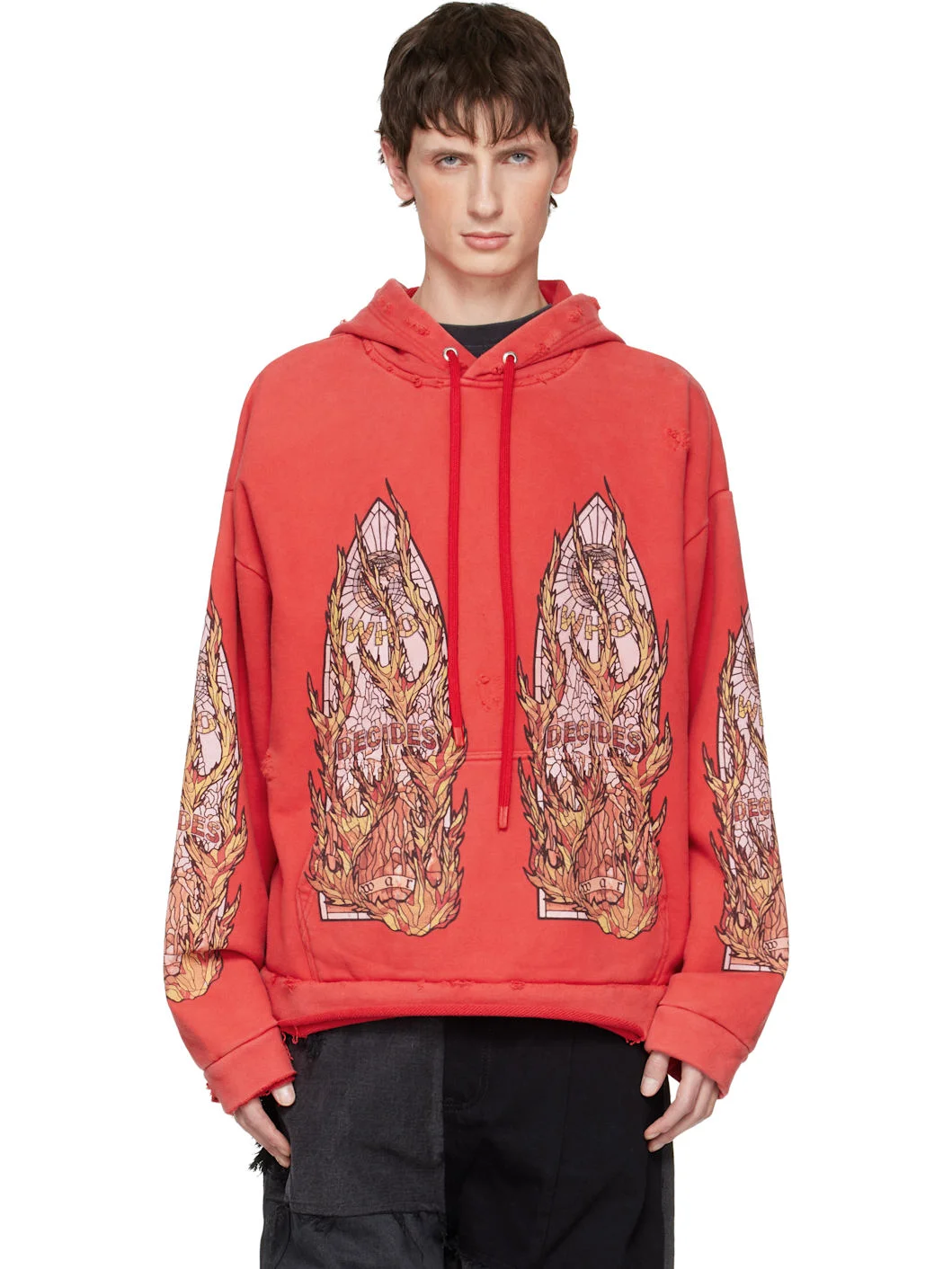 Red Flame Glass Hoodie - 1