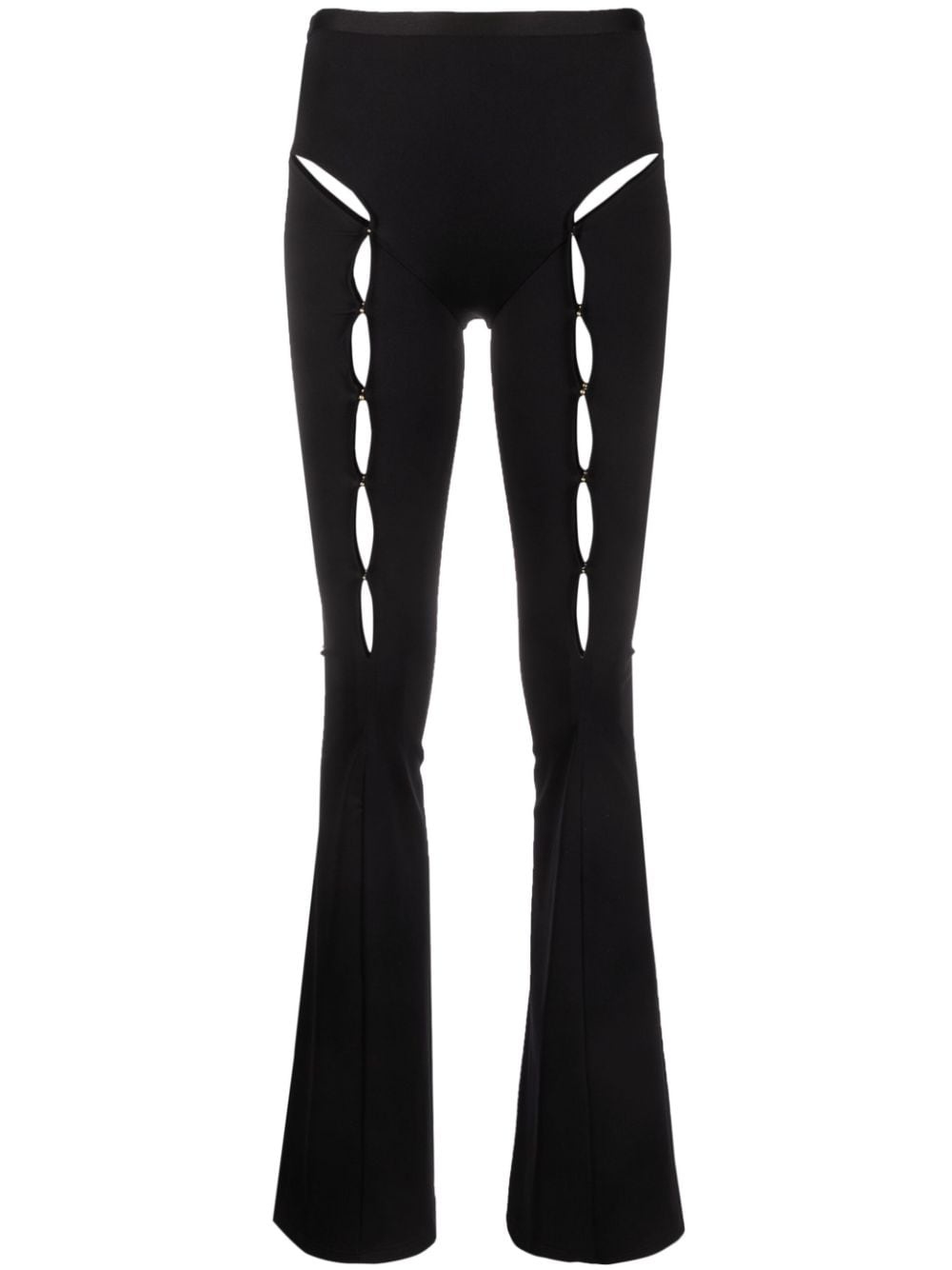 cut-out flared trousers - 1