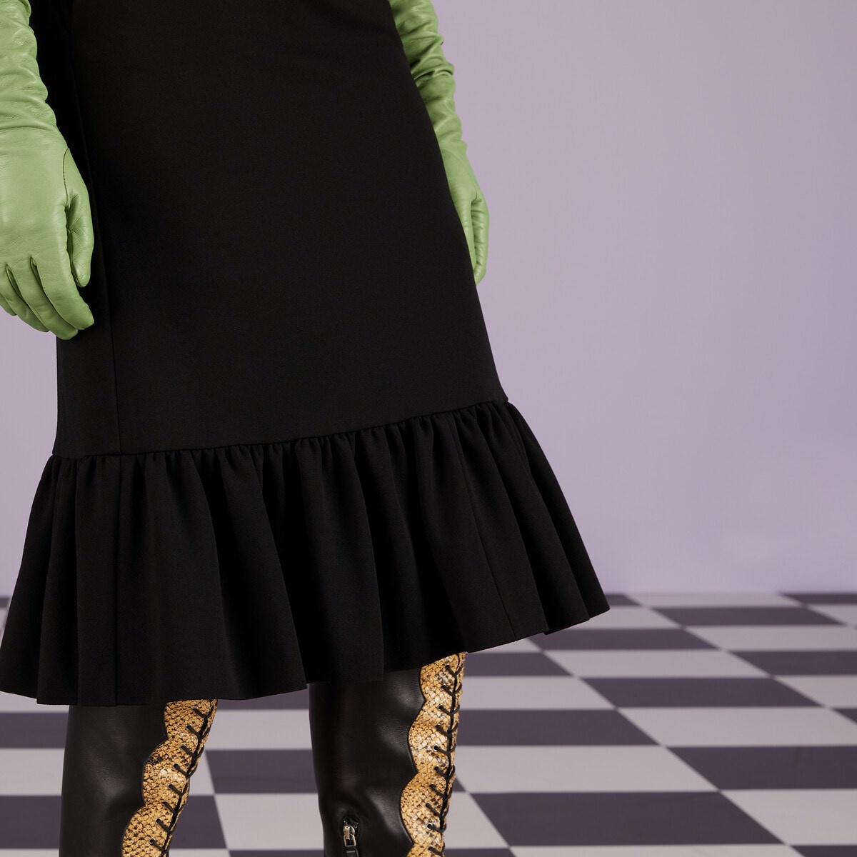 Sable dress with Interlocking G belt - 4