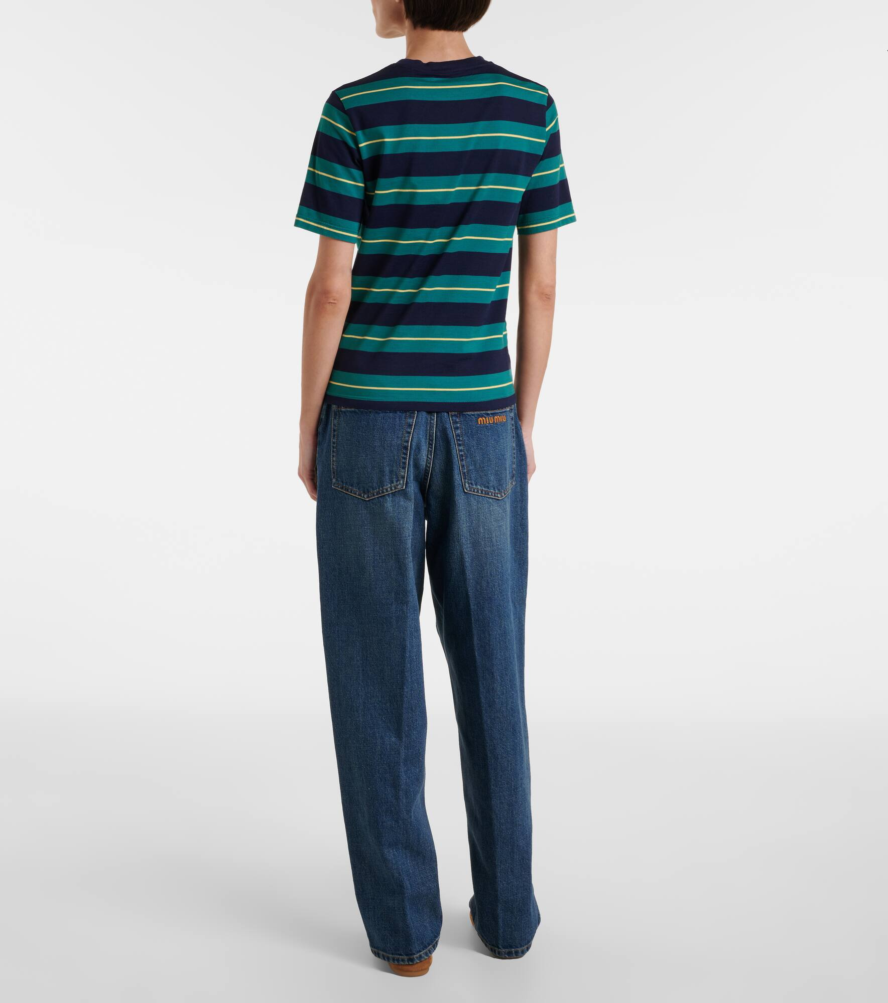 Logo striped cotton jersey T-shirt - 3