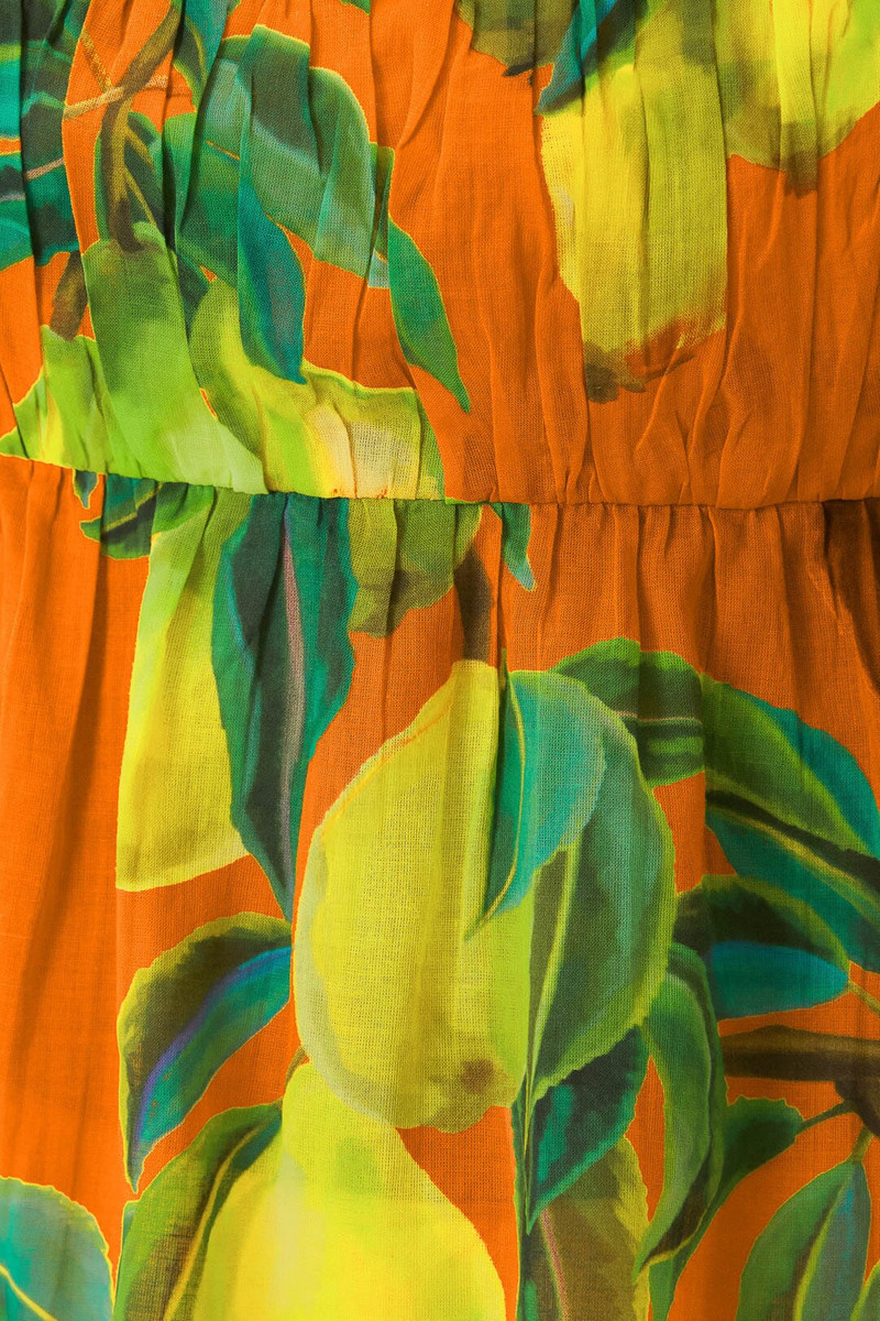 Orange Chic Pears Short Sleeve Blouse 5