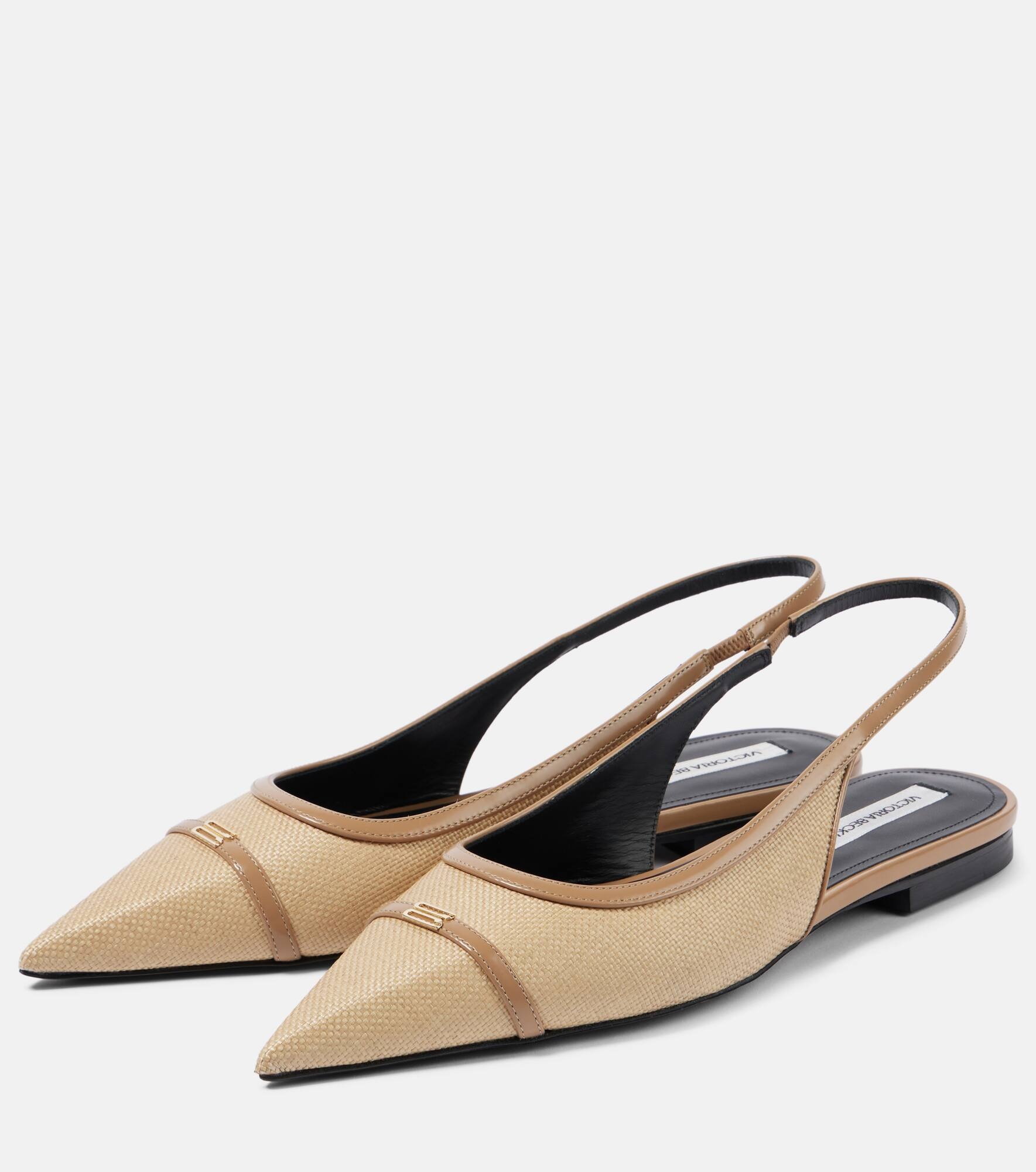 Denim slingback flats - 3