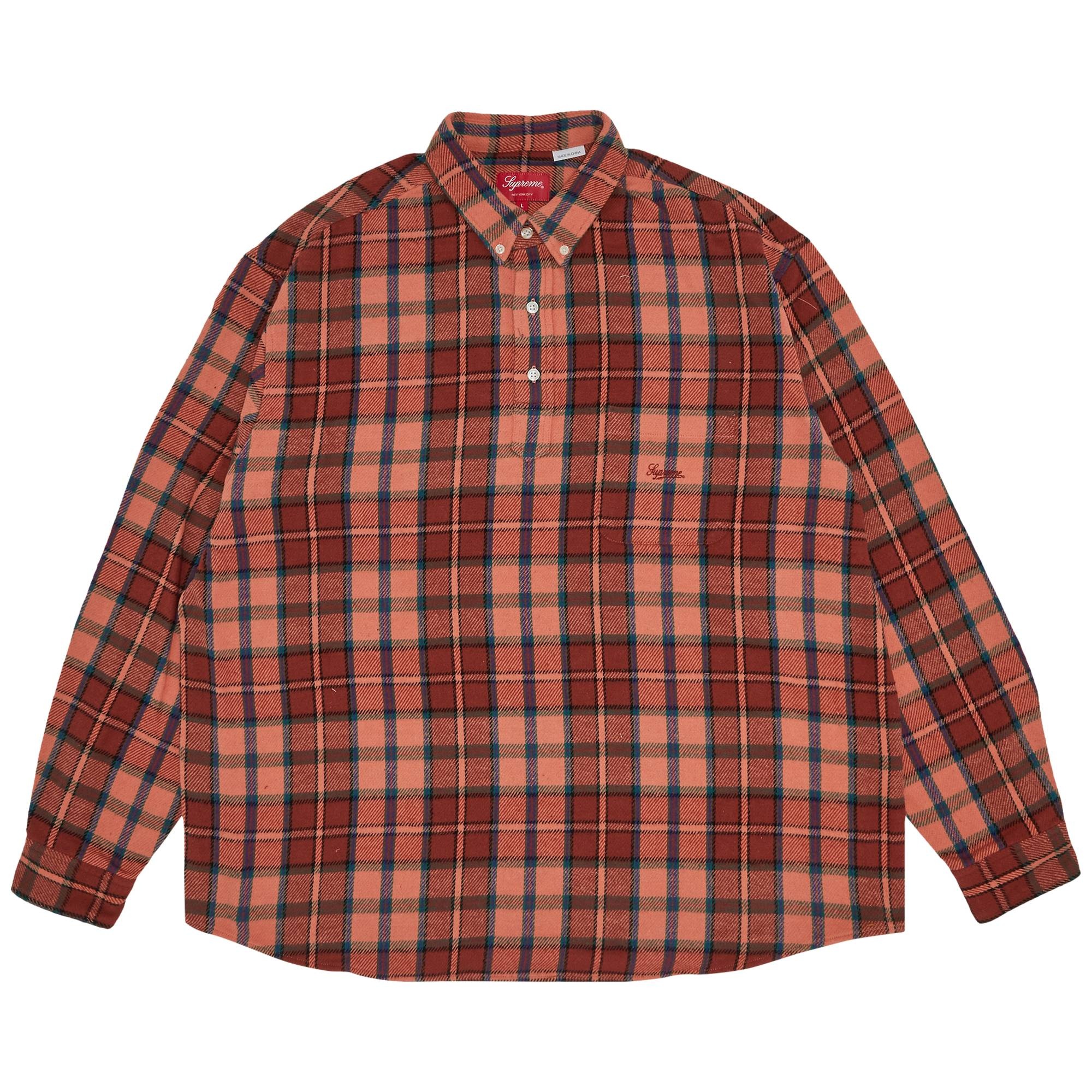 Supreme Pullover Plaid Flannel Shirt 'Pink' - 1