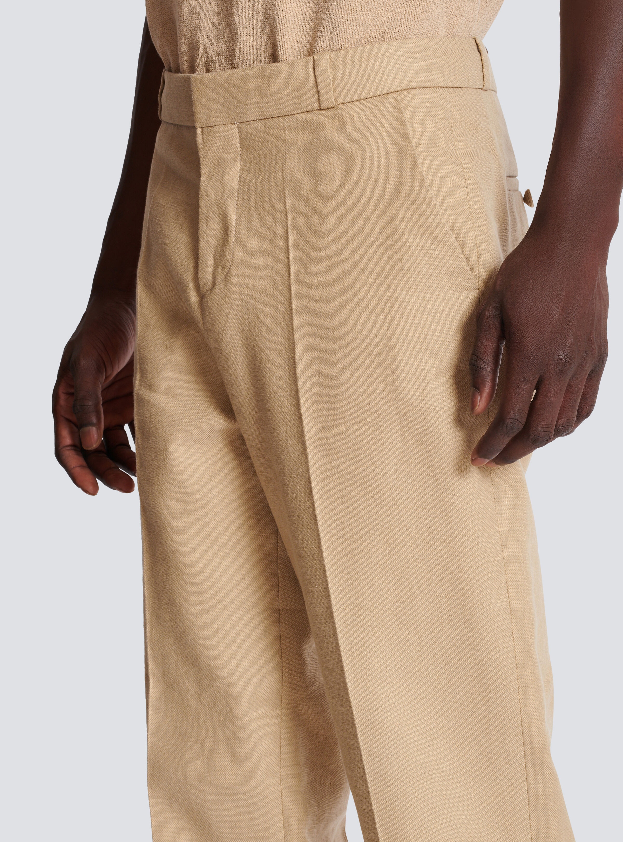 Straight-leg tailored canvas trousers - 7