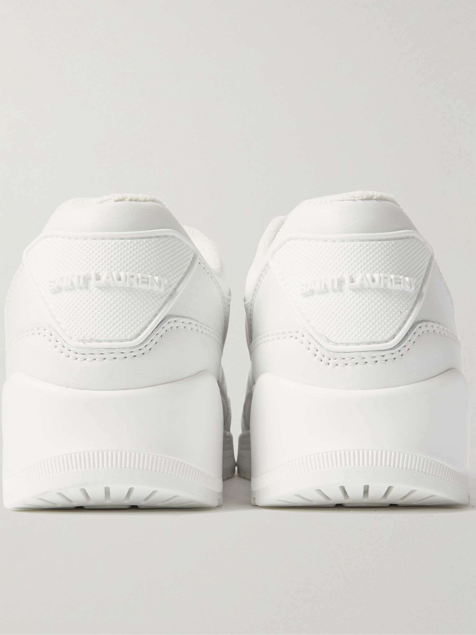 Bump Leather Sneakers White - 6