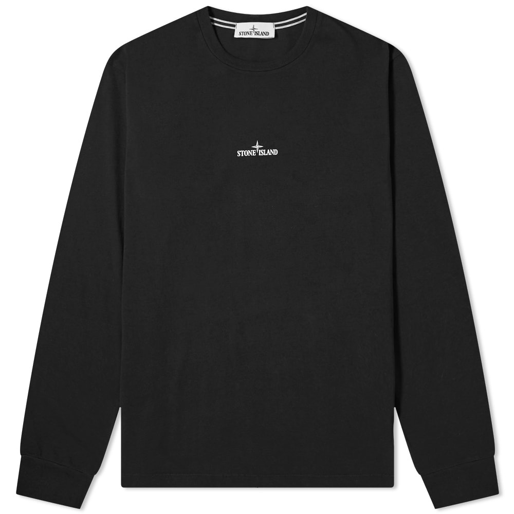 Stone Island Long Sleeve Stencil Three Print Tee - 1