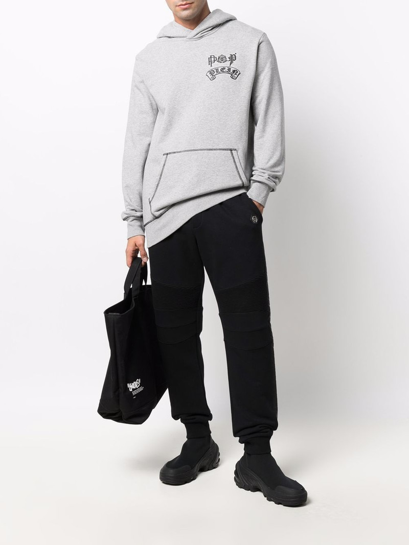 PHILIPP PLEIN logo-print cotton hoodie outlook
