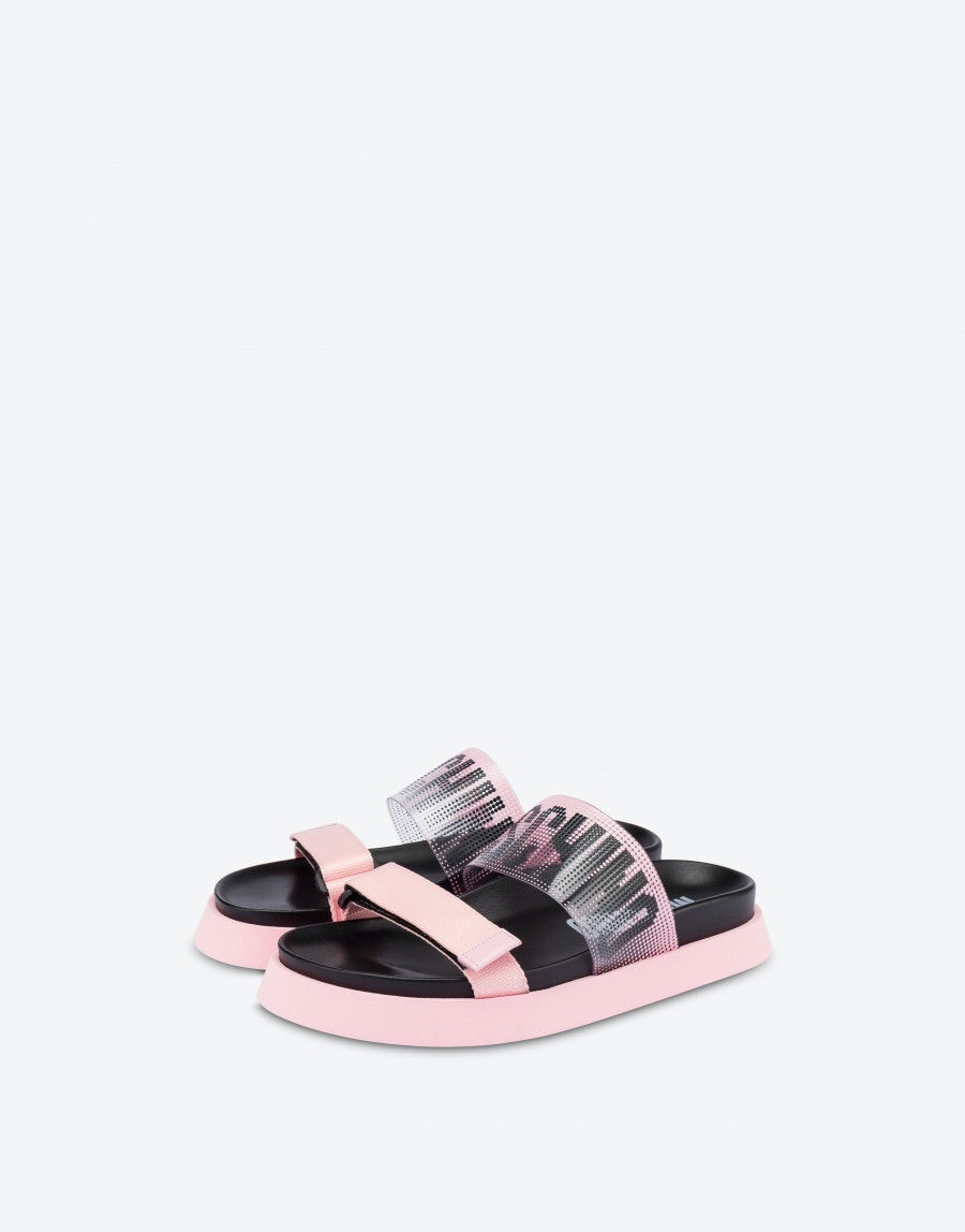 DEGRADING LOGO BAND SANDALS - 1