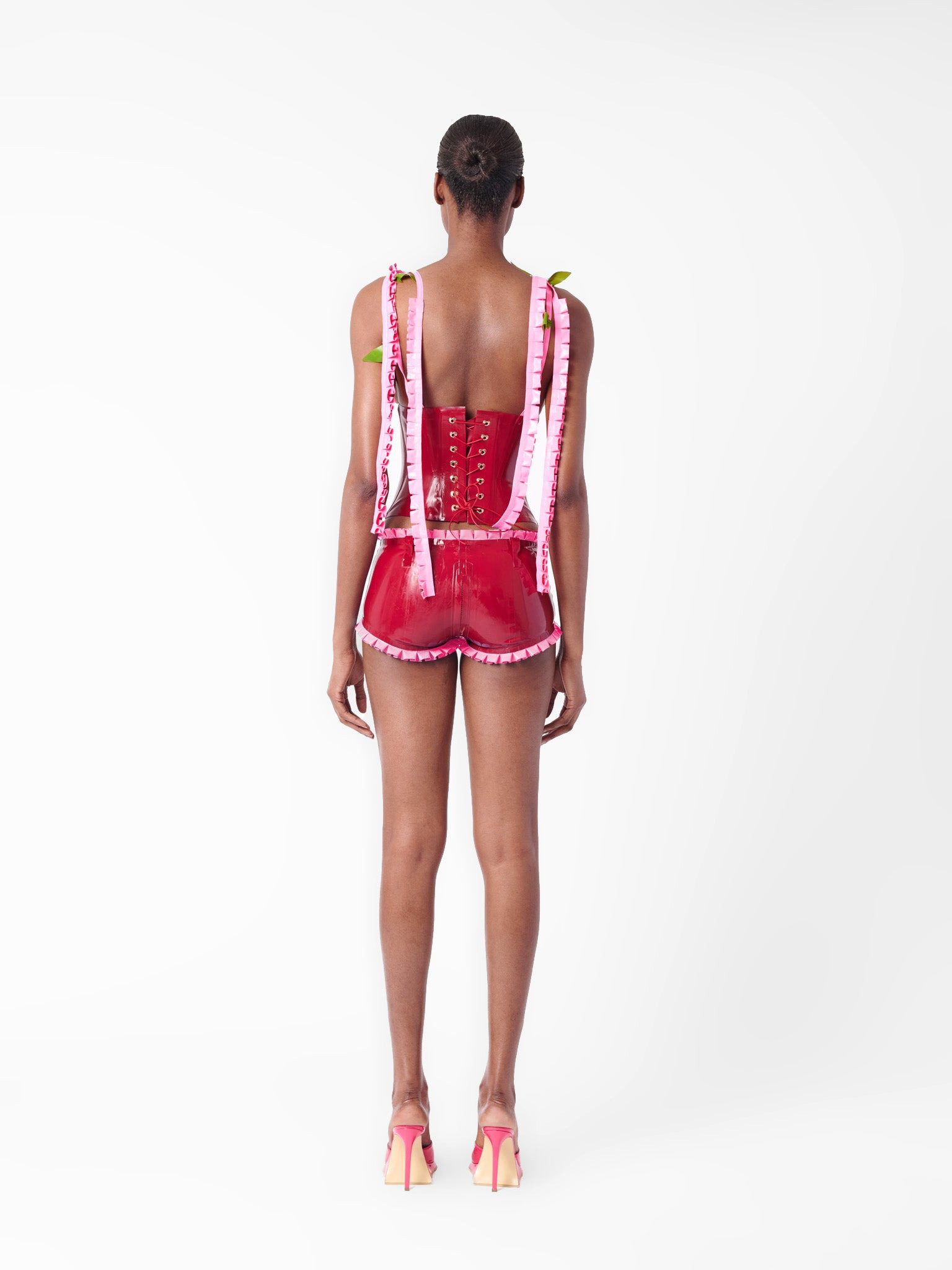 ANNAMARIA LATEX TOP BURGUNDY - 3