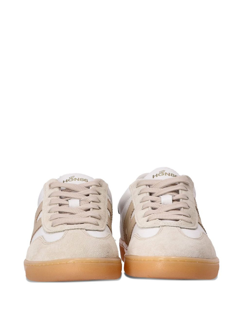 panelled leather sneakers 3