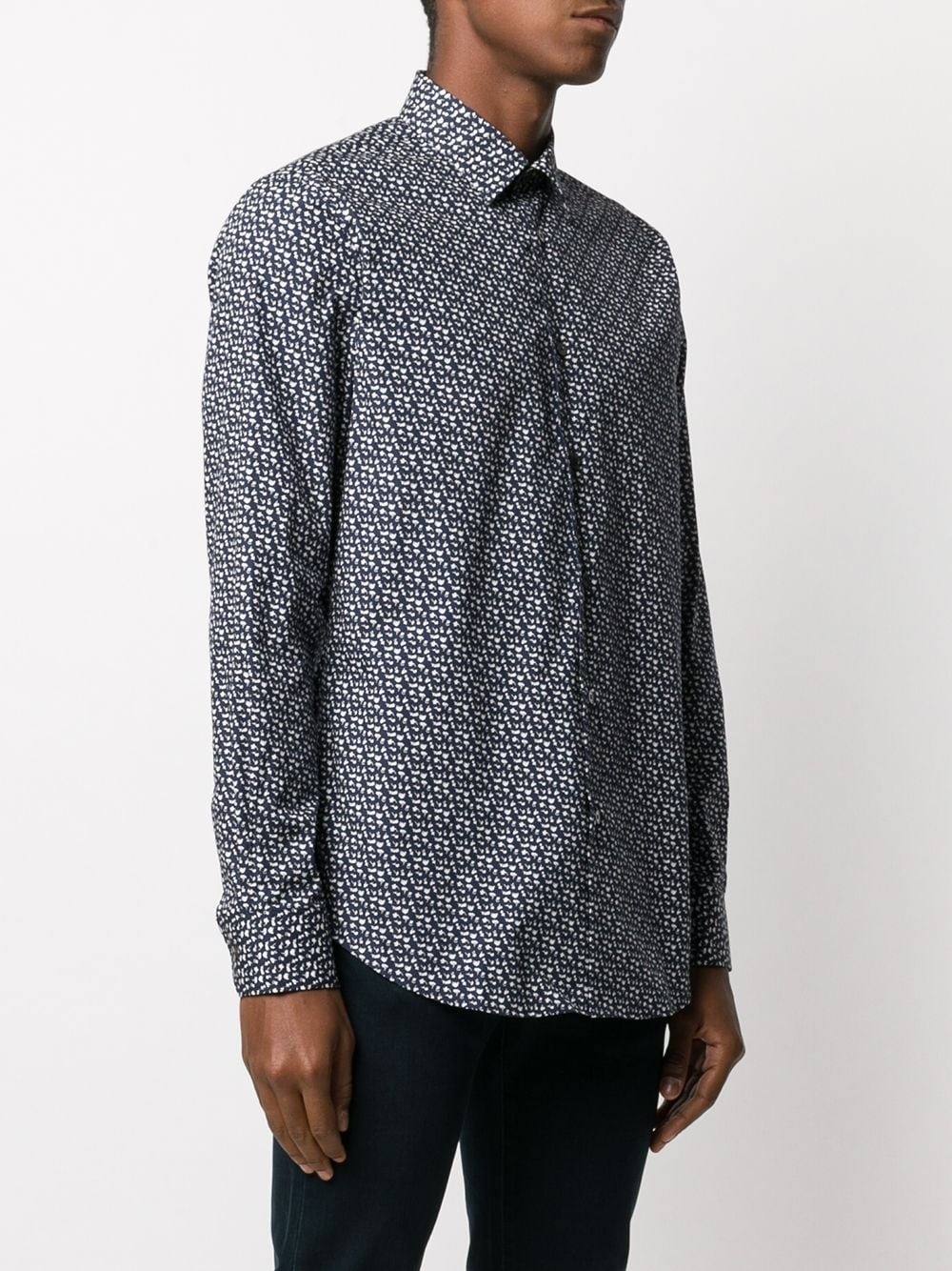 micro-print cotton shirt - 3