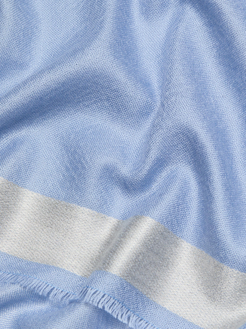 Women's Stripe-Trim Cashmere & Silk-Blend Scarf - Azul 3