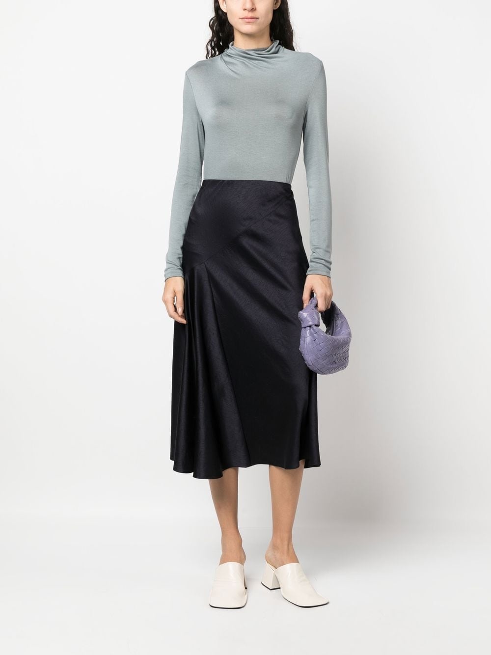 draped slip skirt - 2