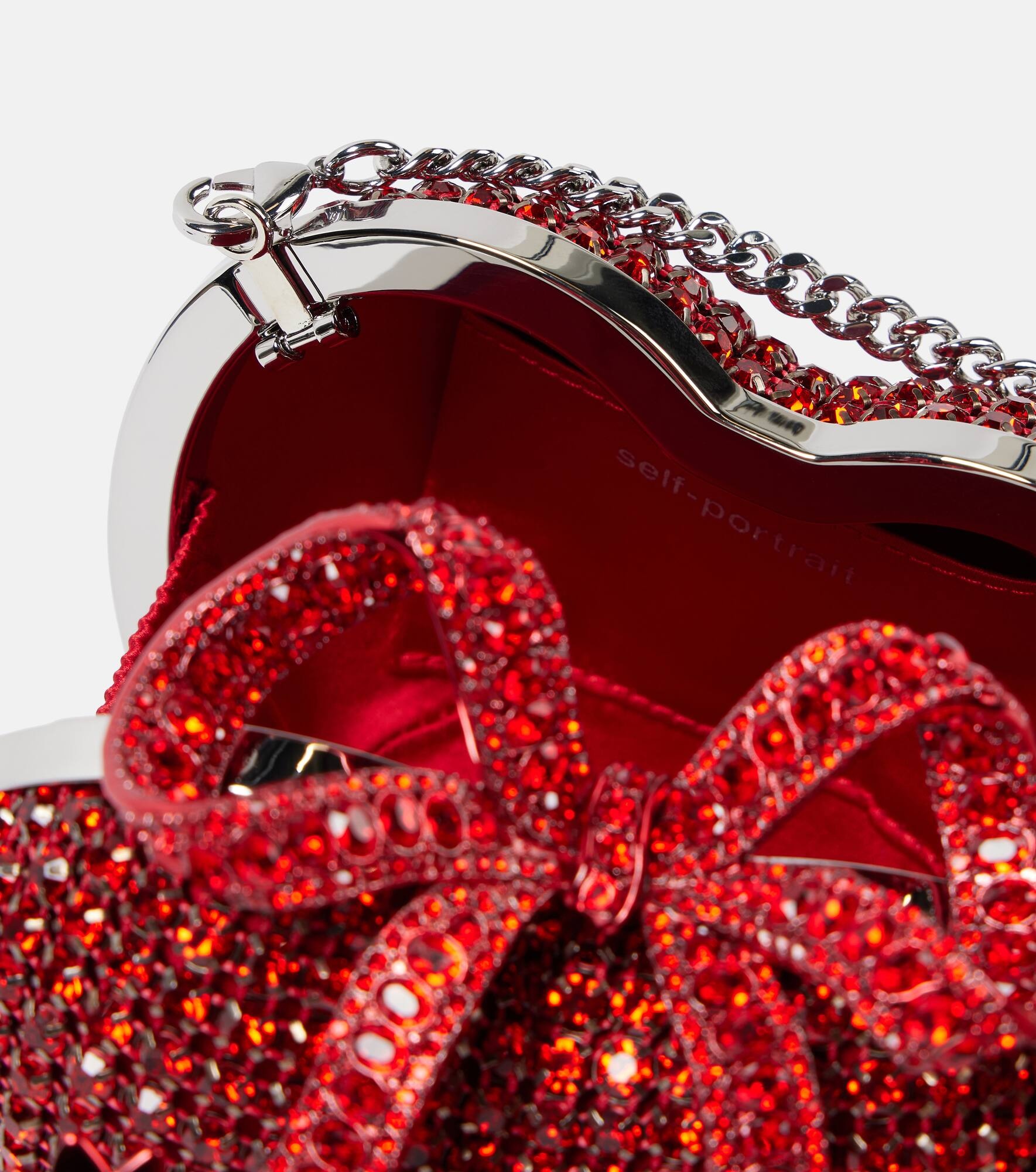Bow crystal-embellished clutch - 3