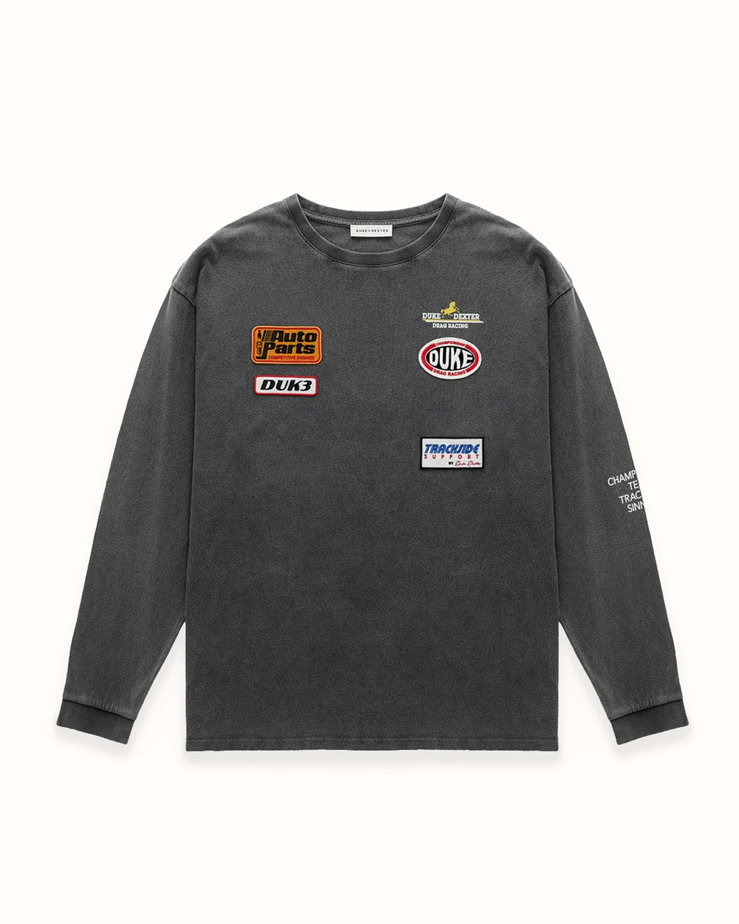 DR4 Washed Black Track Long Sleeve Top - 1
