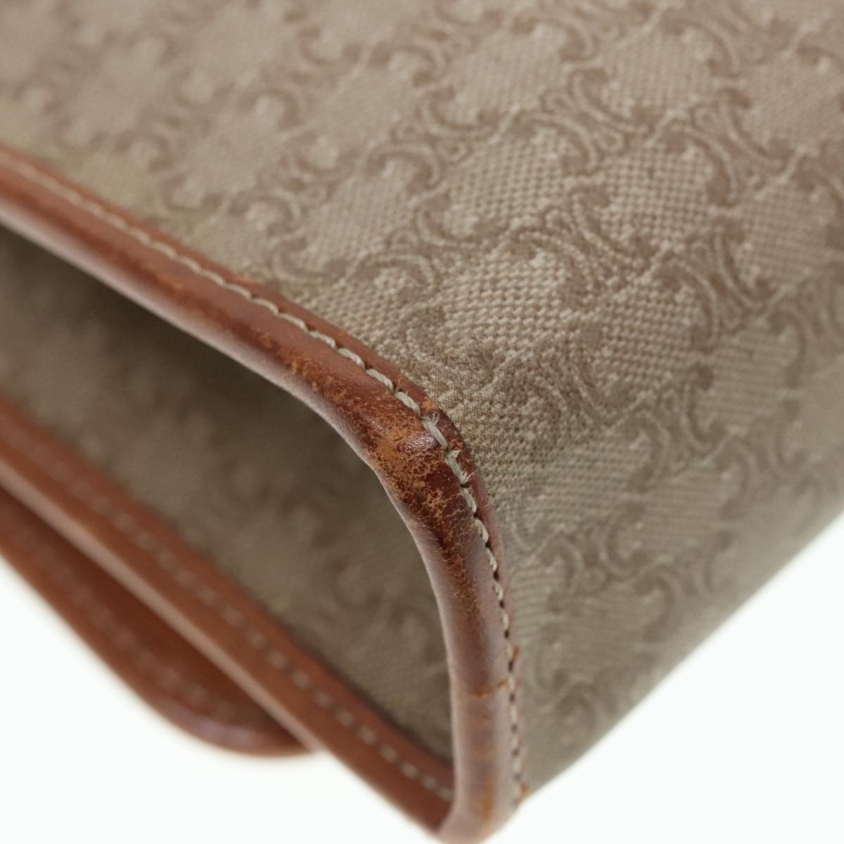 CELINE Macadam Canvas Shoulder Bag Pvc Beige - 13