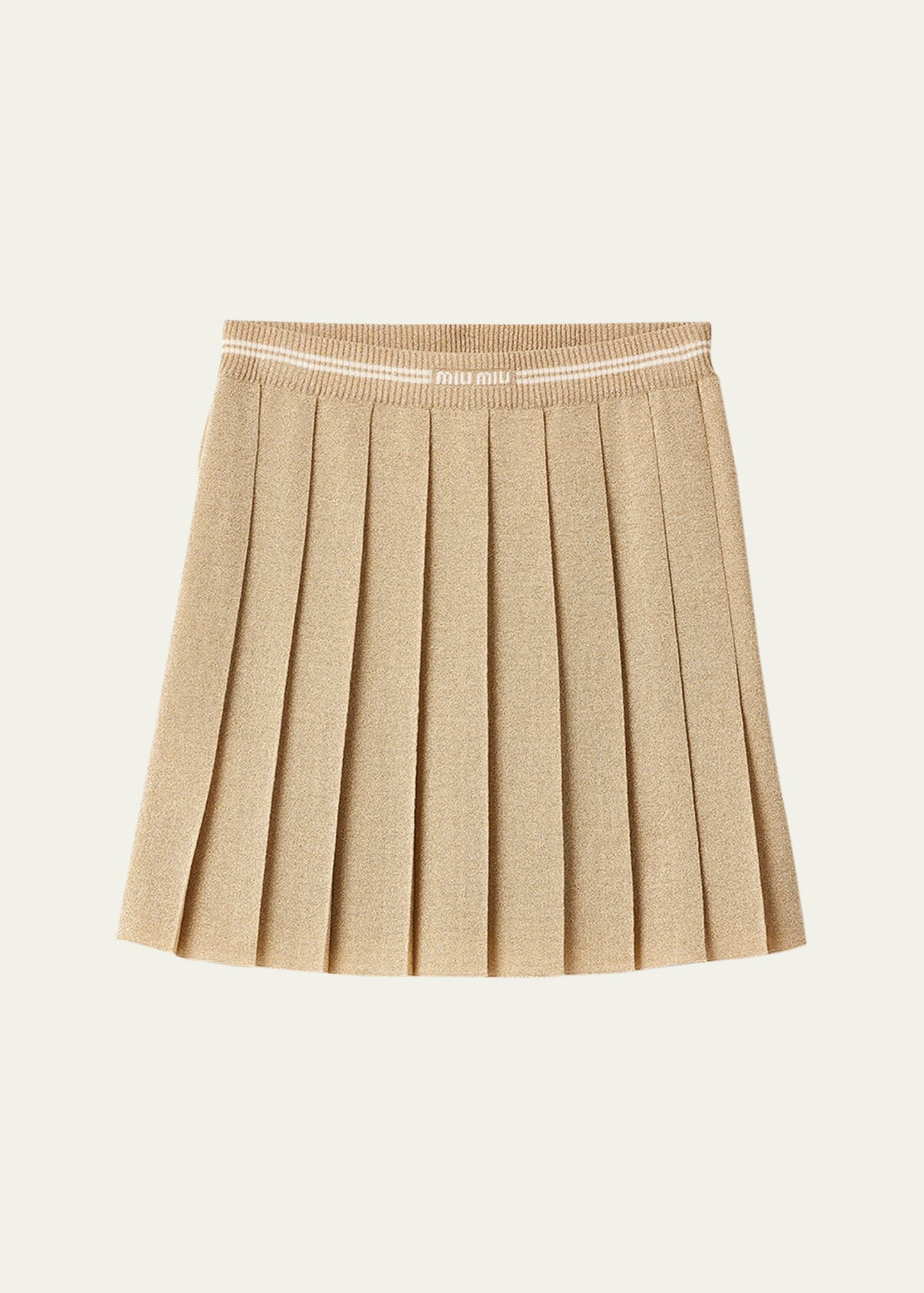 Metallic Pleated Mini Skirt - 1
