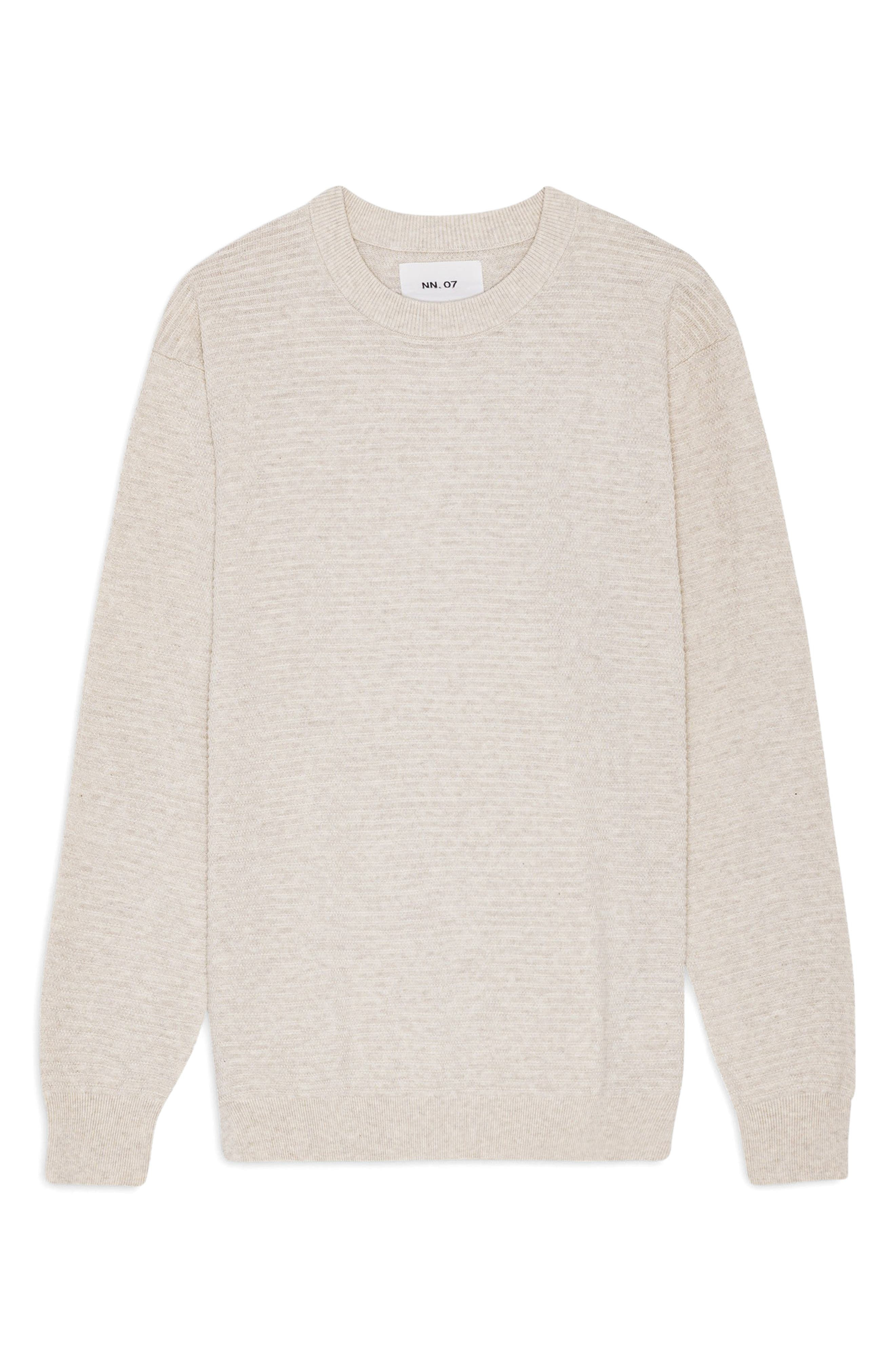 NN07 Fabian 6686 Organic Cotton Crewneck Sweater in Ivory at Nordstrom - 3