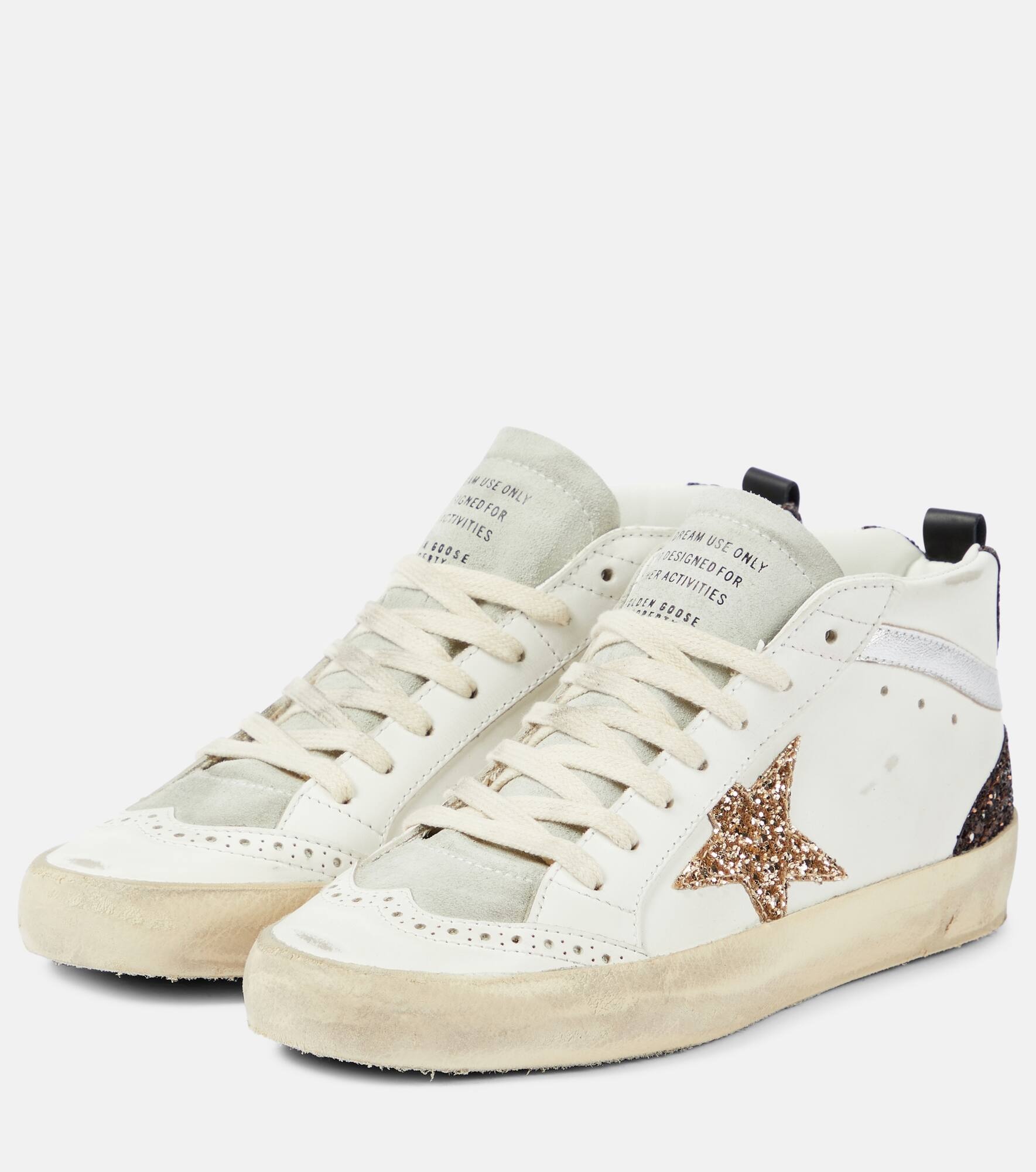 Mid Star glitter leather sneakers - 5