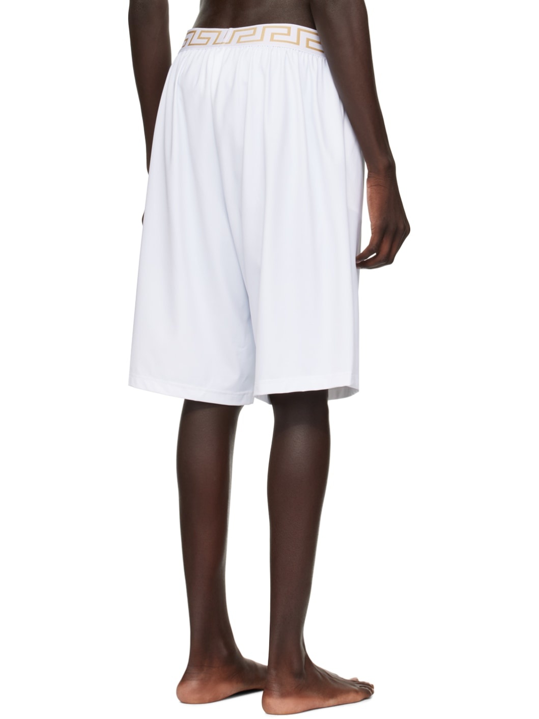 White Greca Border Swim Shorts - 3