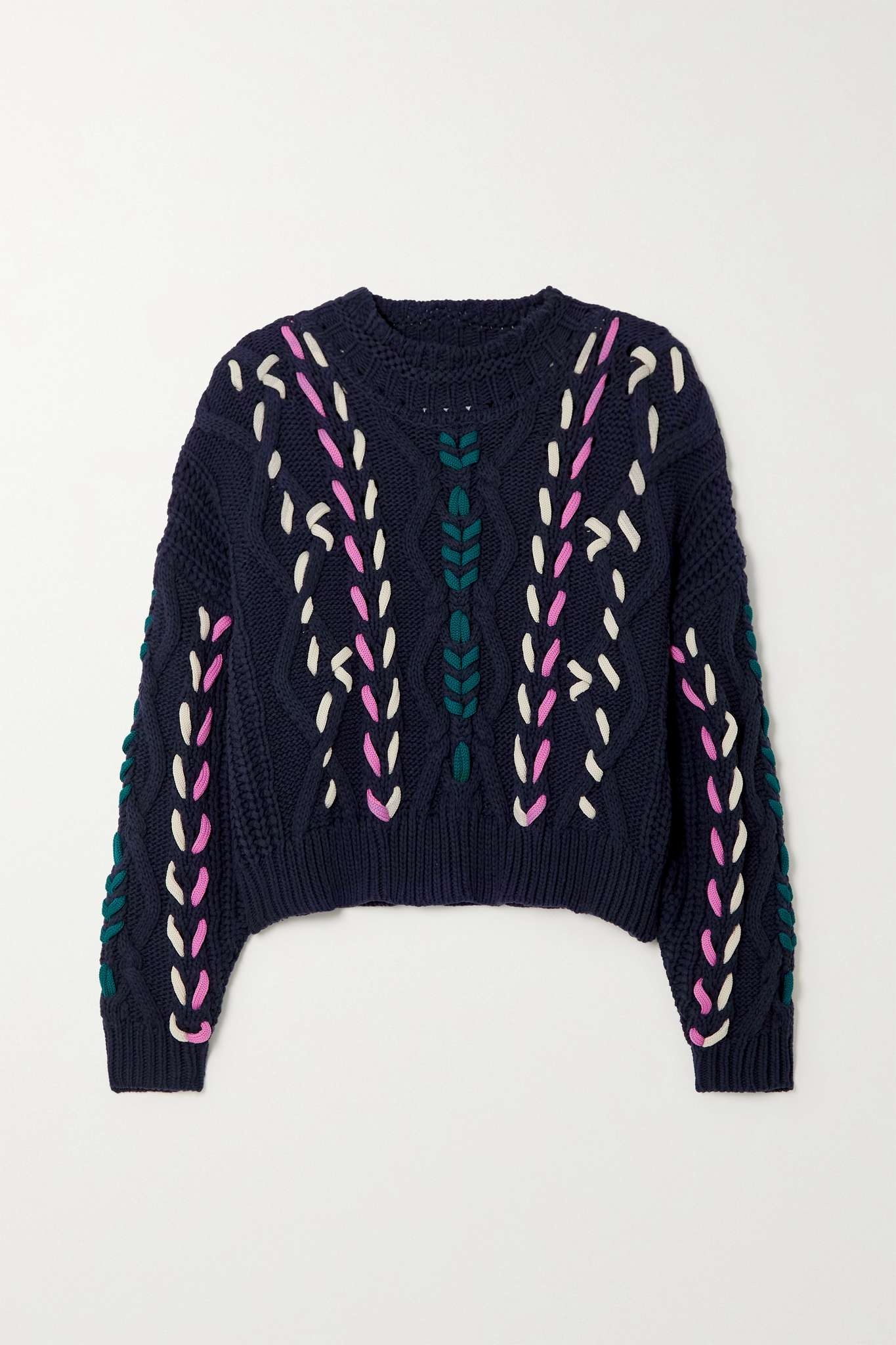 Zola embroidered cable-knit sweater - 1