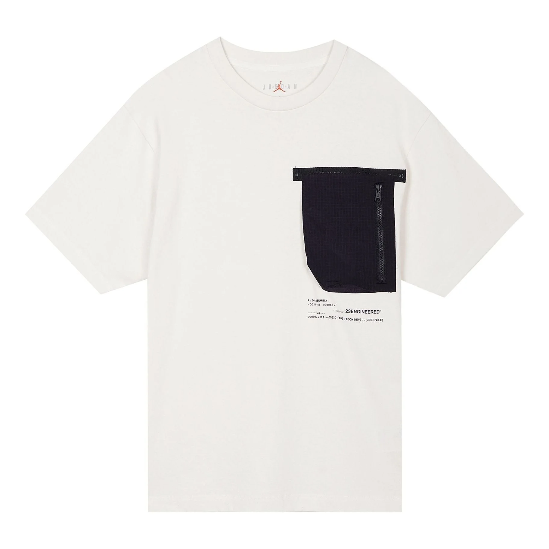 Men's Air Jordan 23 Engineered Contrasting Colors Pocket Round Neck Casual Short Sleeve Phantom Whit - 1