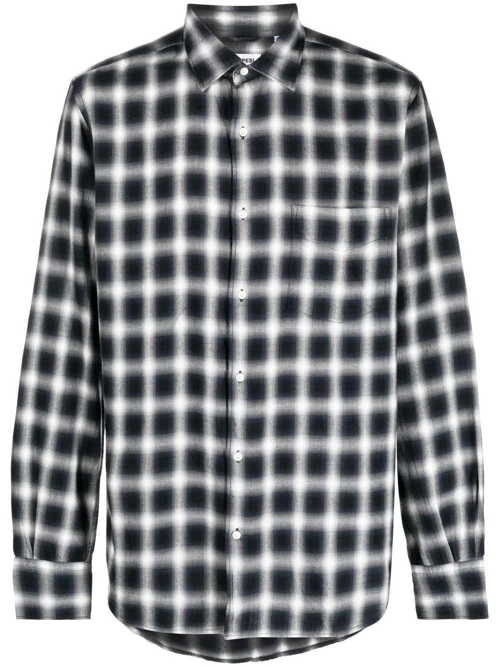 checked long-sleeved shirt - 1