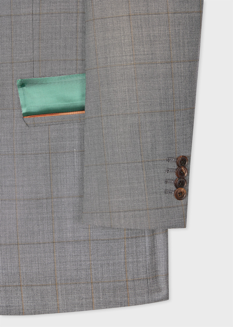 Grey Windowpane Check Wool Double-Breasted Suit 3