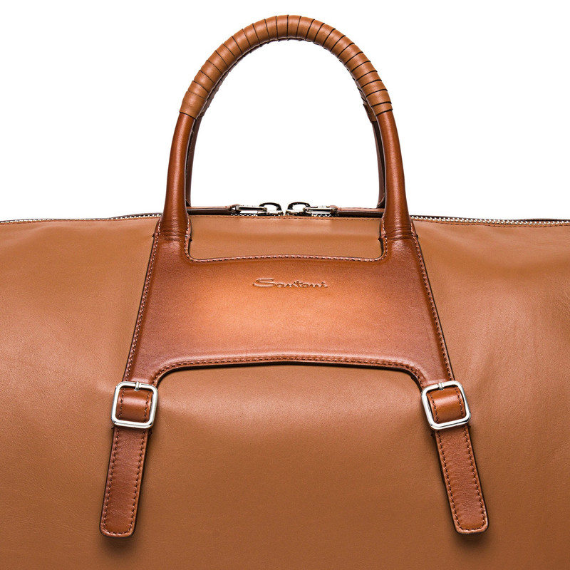Brown leather medium weekend bag 5