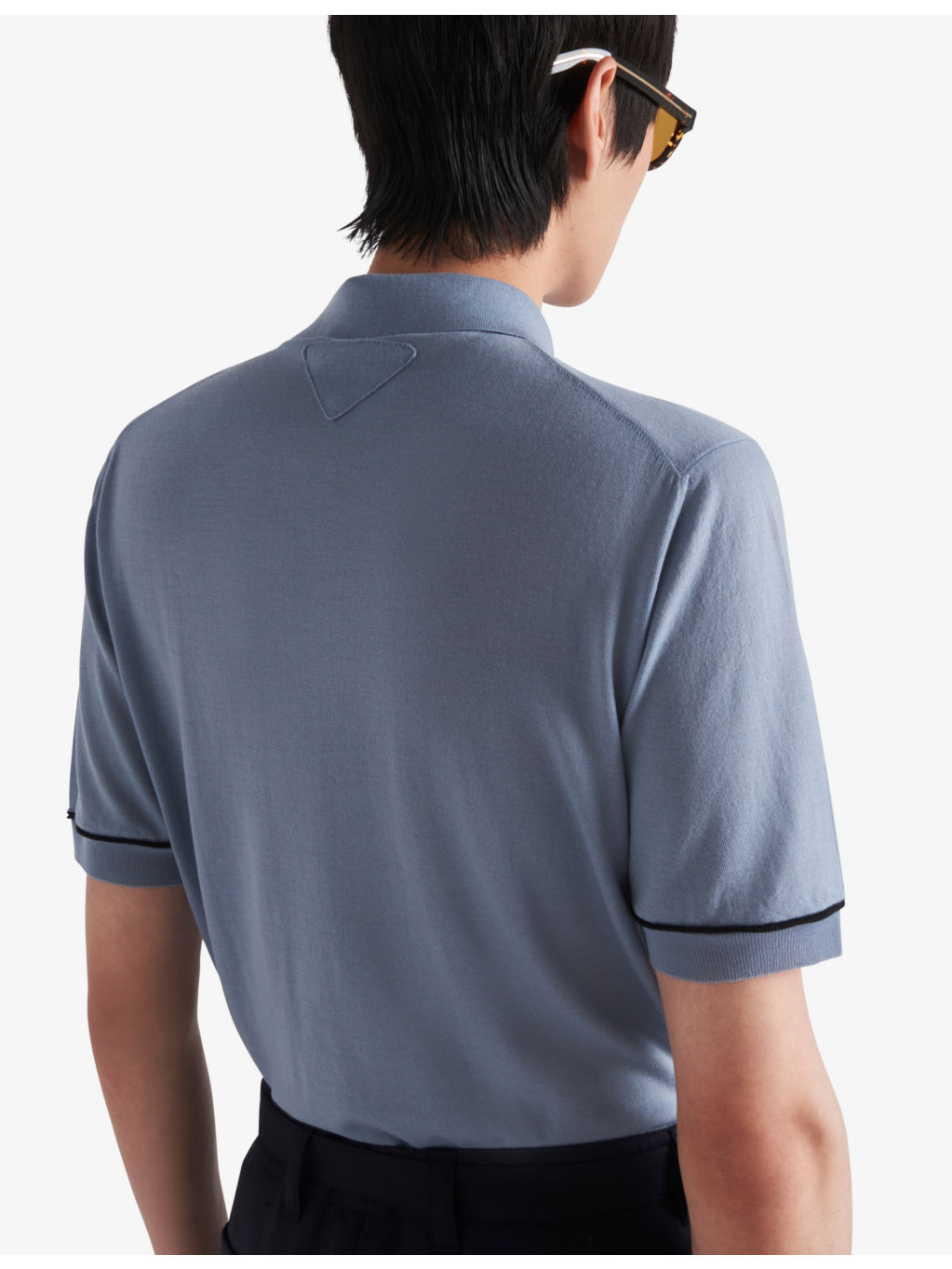 Contrast-piping regular-fit wool polo shirt - 6