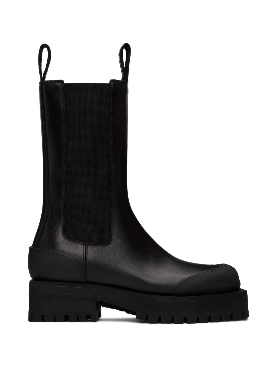 Black Leather Combat Boots - 1