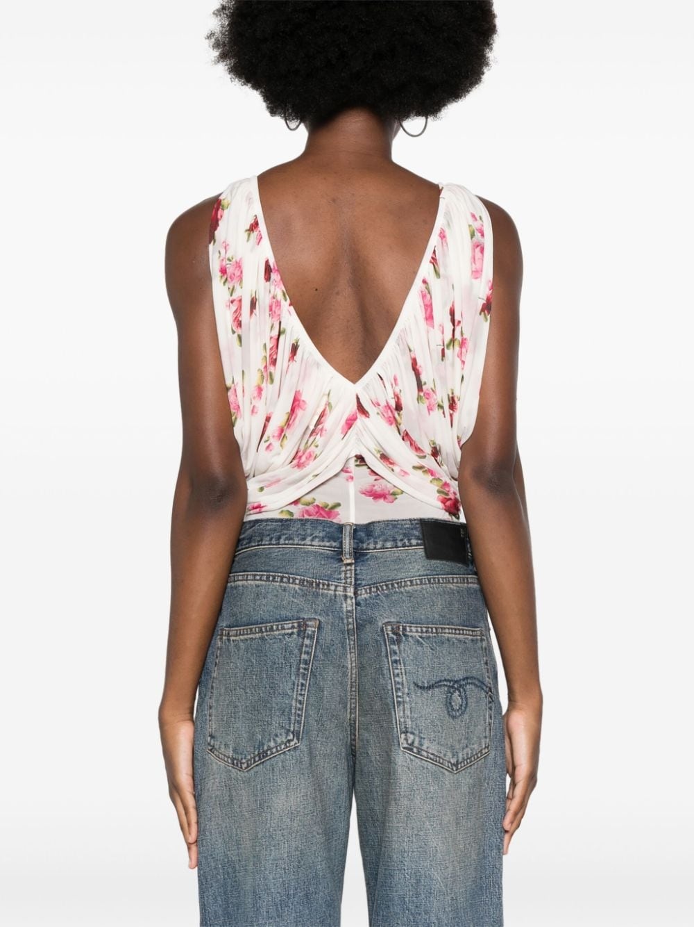V-neck ruched bodysuit - 4