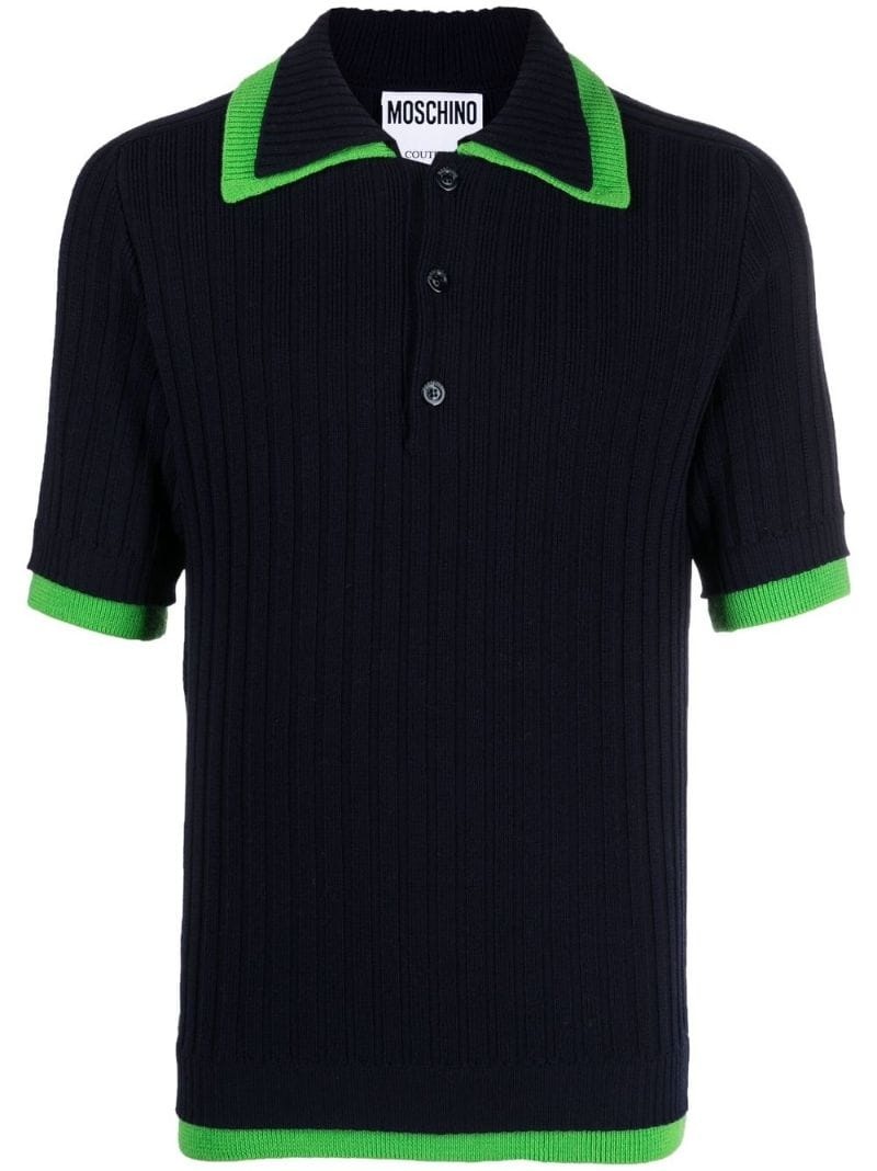 contrast-trim polo shirt - 1