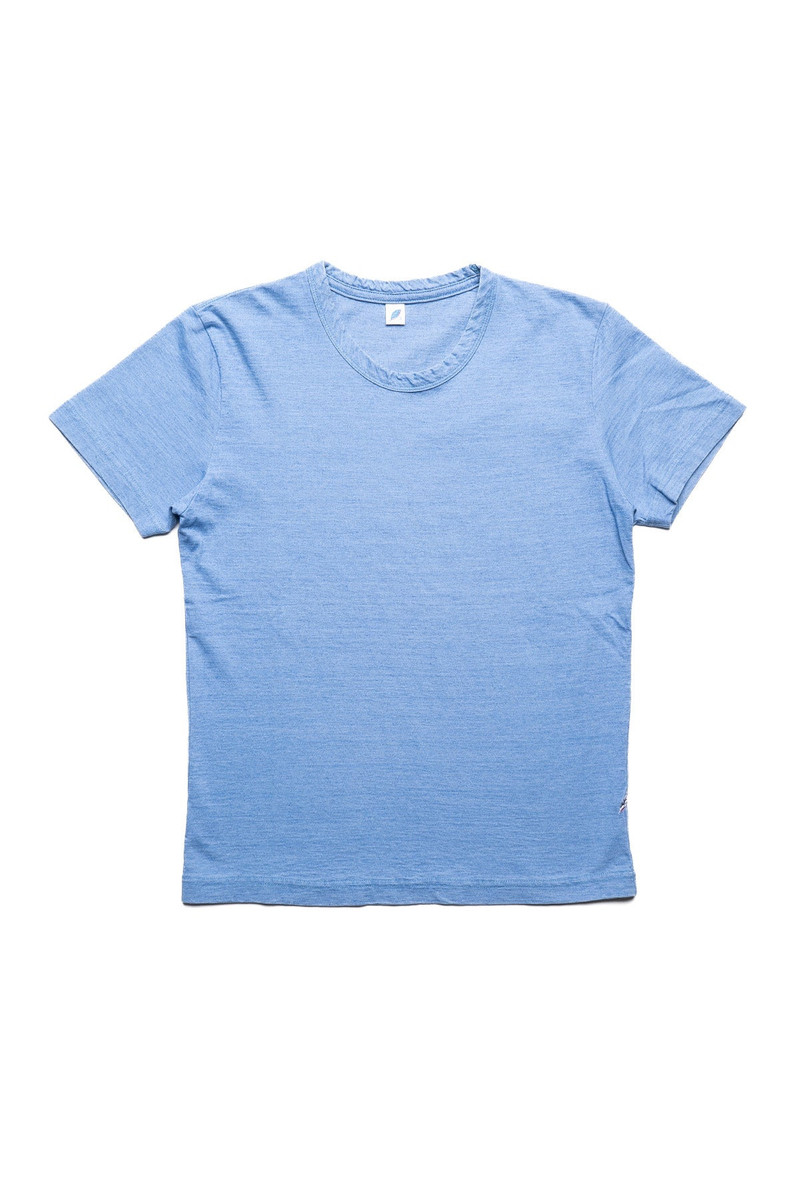 Indigo Jersey Crew Neck T-shirt - Pale Indigo 1