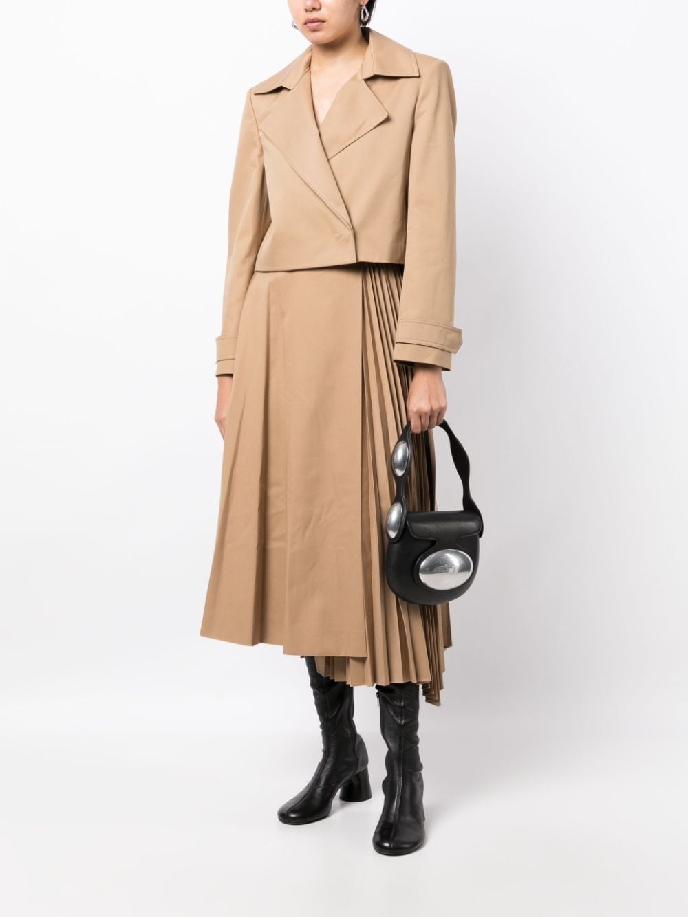 notched-lapel cropped jacket - 2