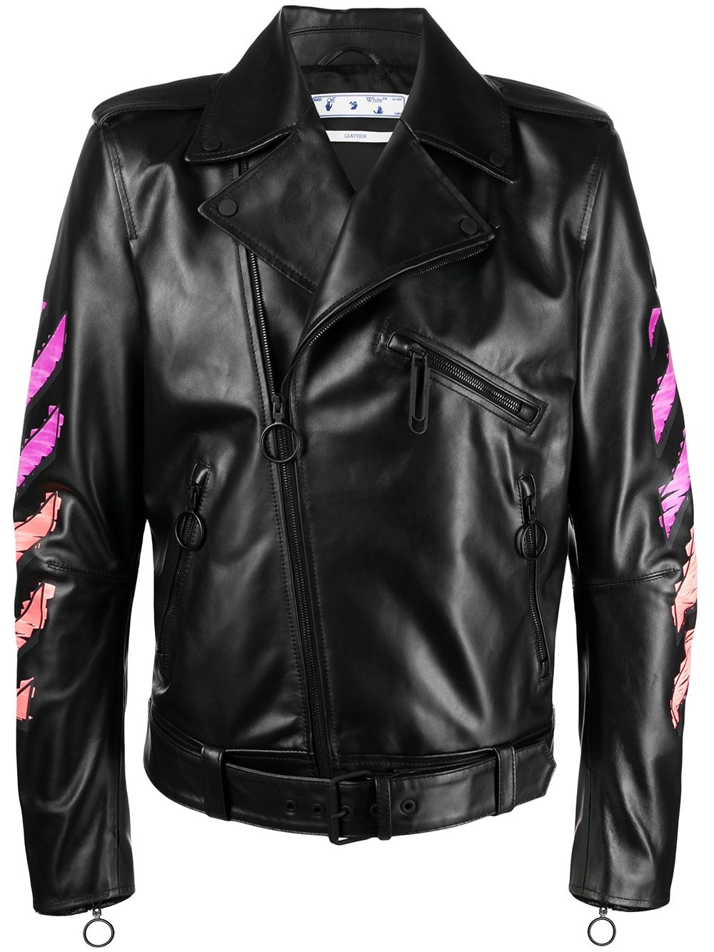 Arrows printed leather jacket - 1