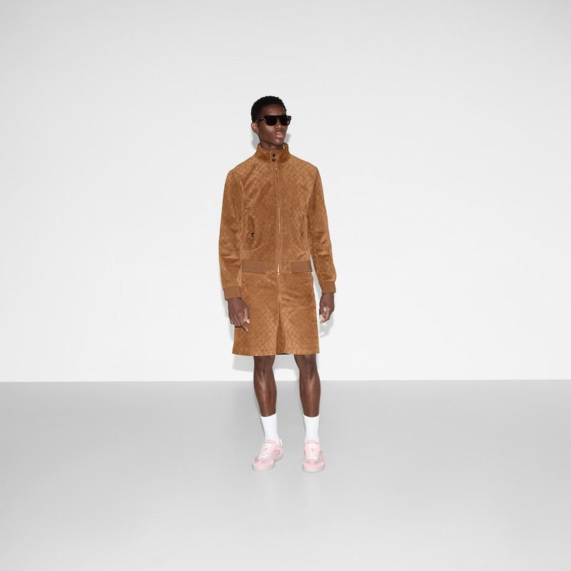 GUCCI Embossed GG suede bomber jacket outlook