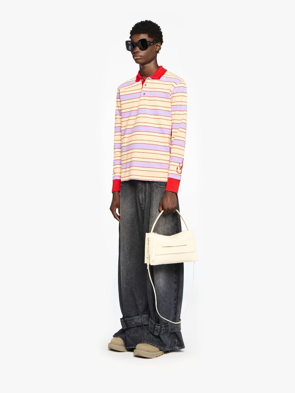 CONTRAST TRIM STRIPED POLO TOP - 4