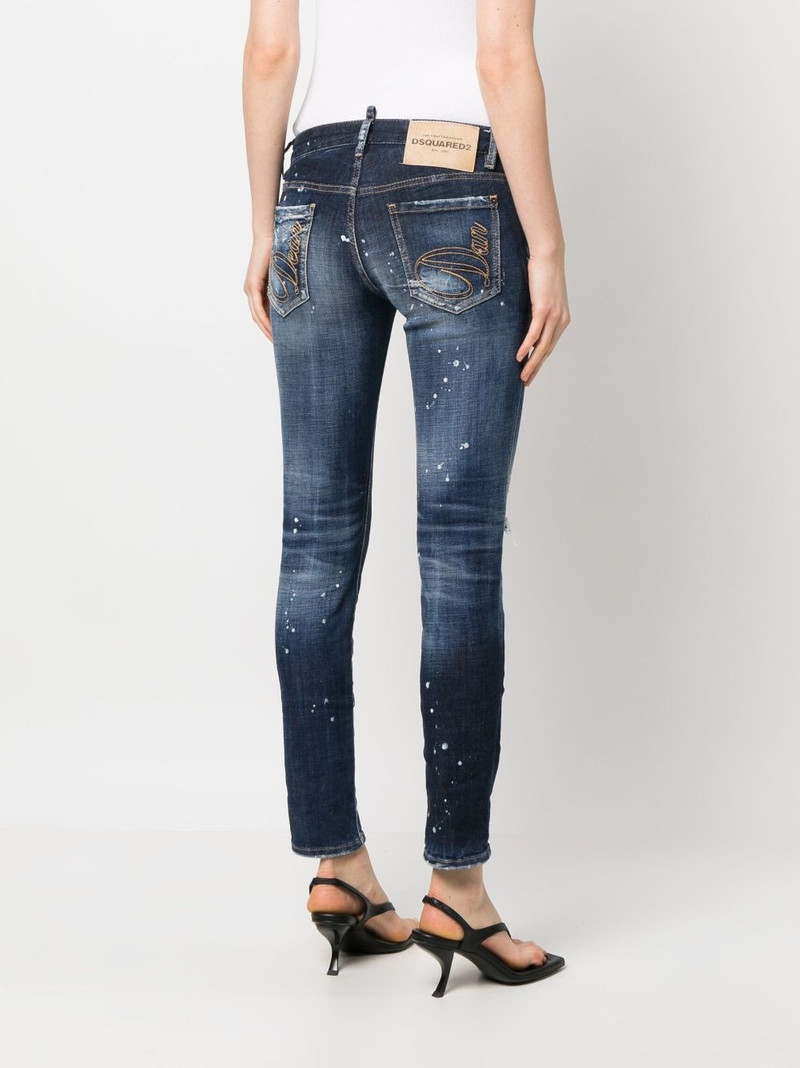 distressed-effect skinny jeans 4