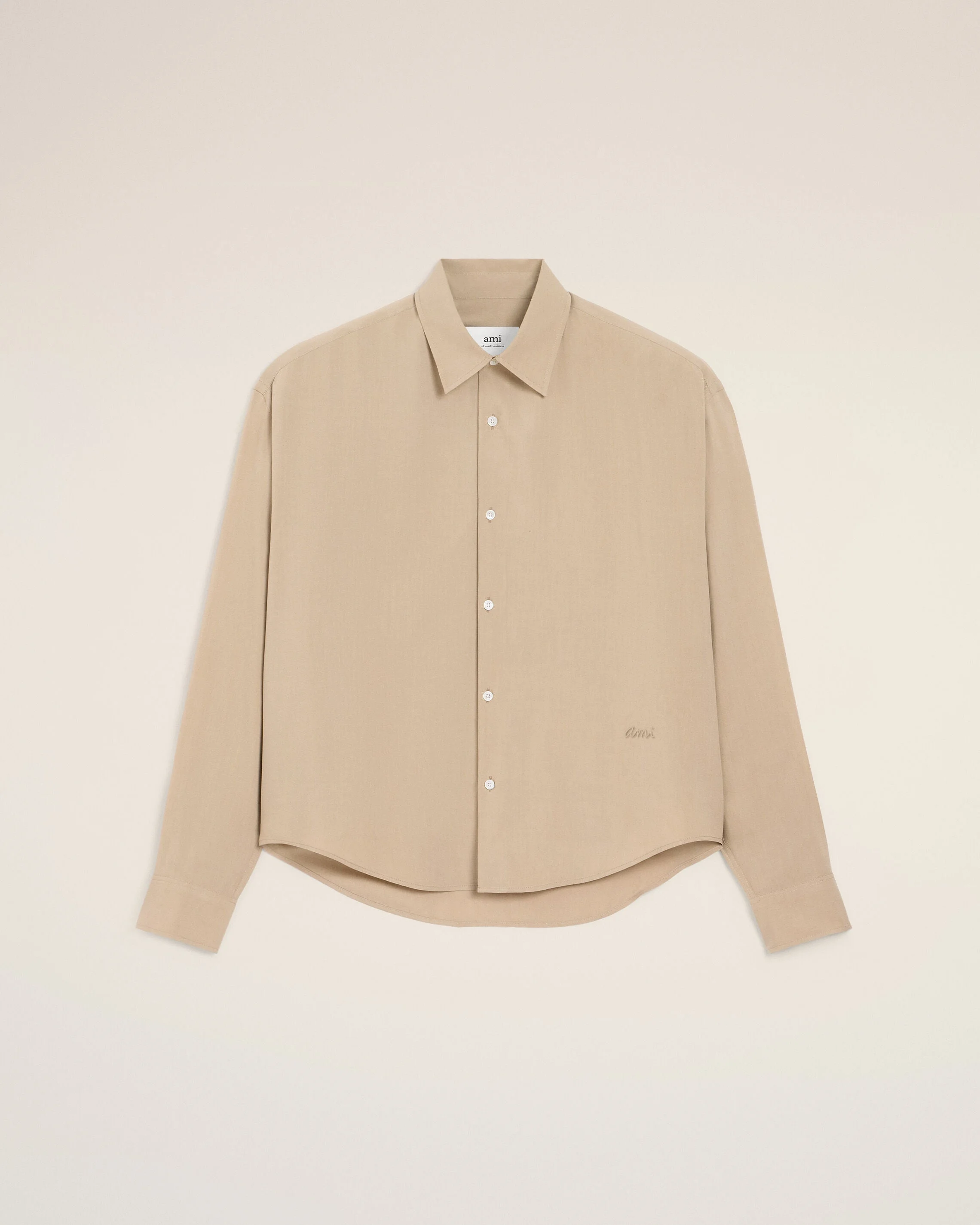 BEIGE AMI BOXY SHIRT - 1
