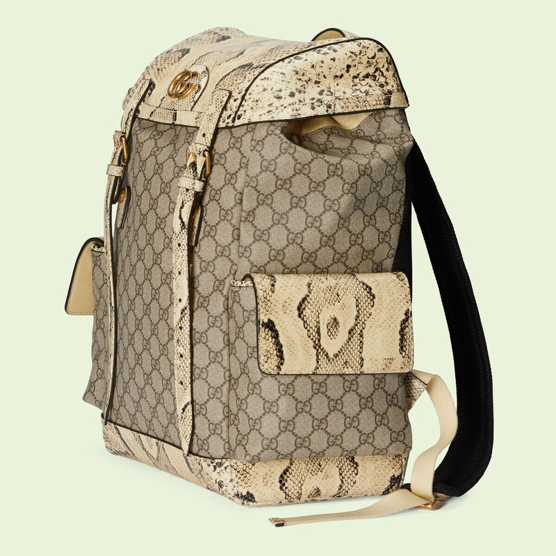 GUCCI Python trim backpack with Double G outlook