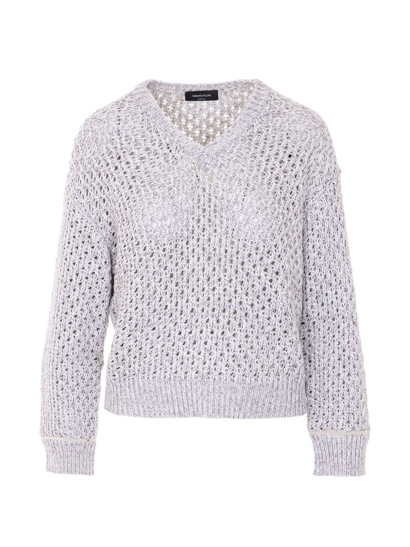 V-neck long-sleeve sweater 1