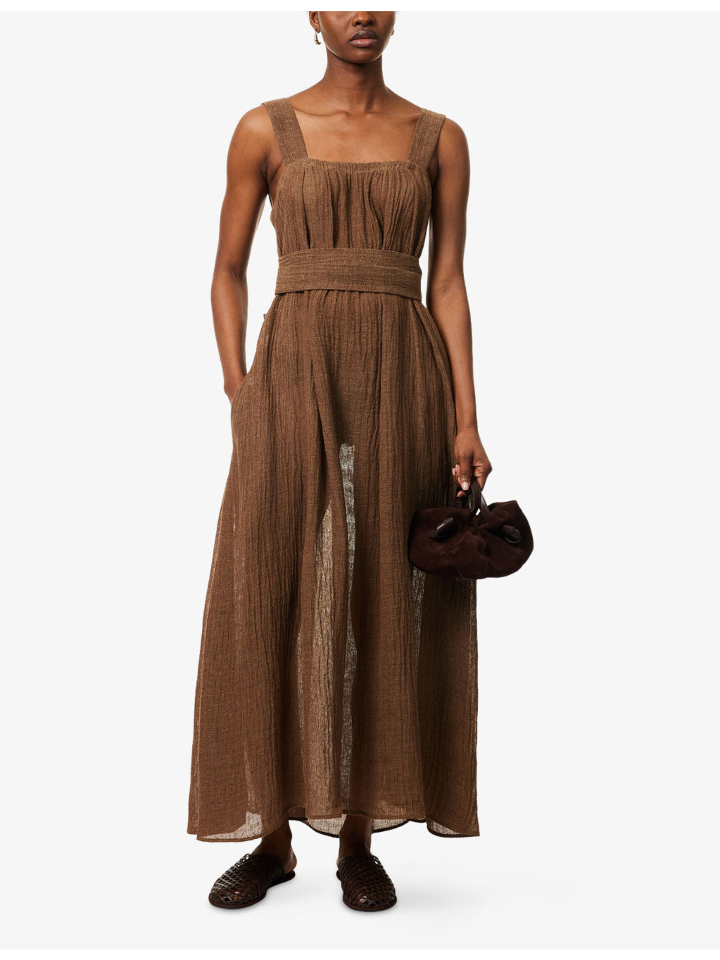 Assiout A-Line Linen Midi Dress - 2