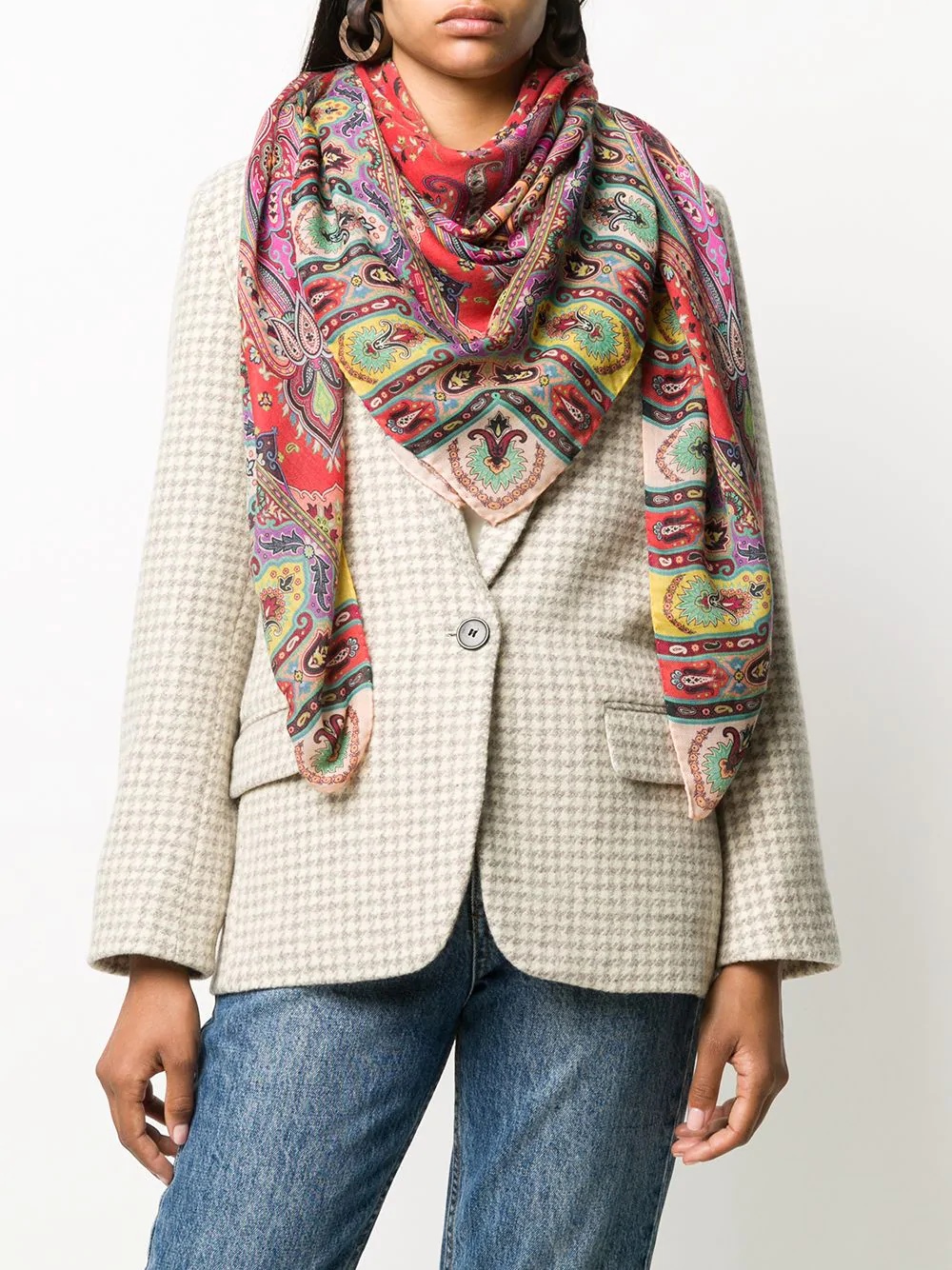 paisley-print cashmere scarf - 2