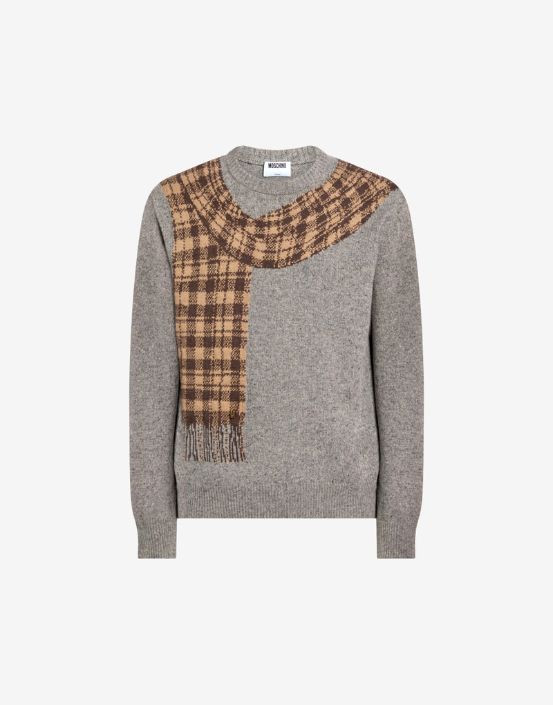 INLAID WOOL-AND-SILK BLEND PULLOVER - 1