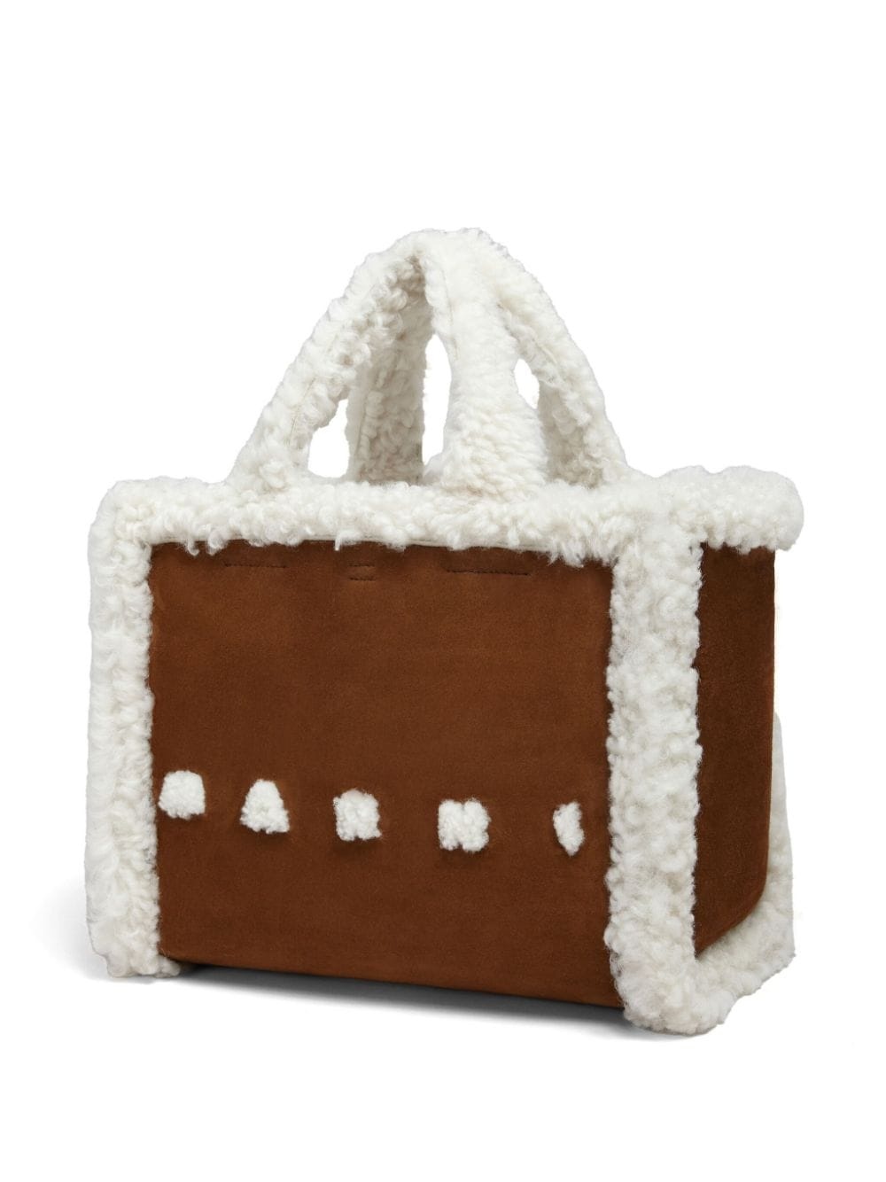 shearling-trim tote bag - 6